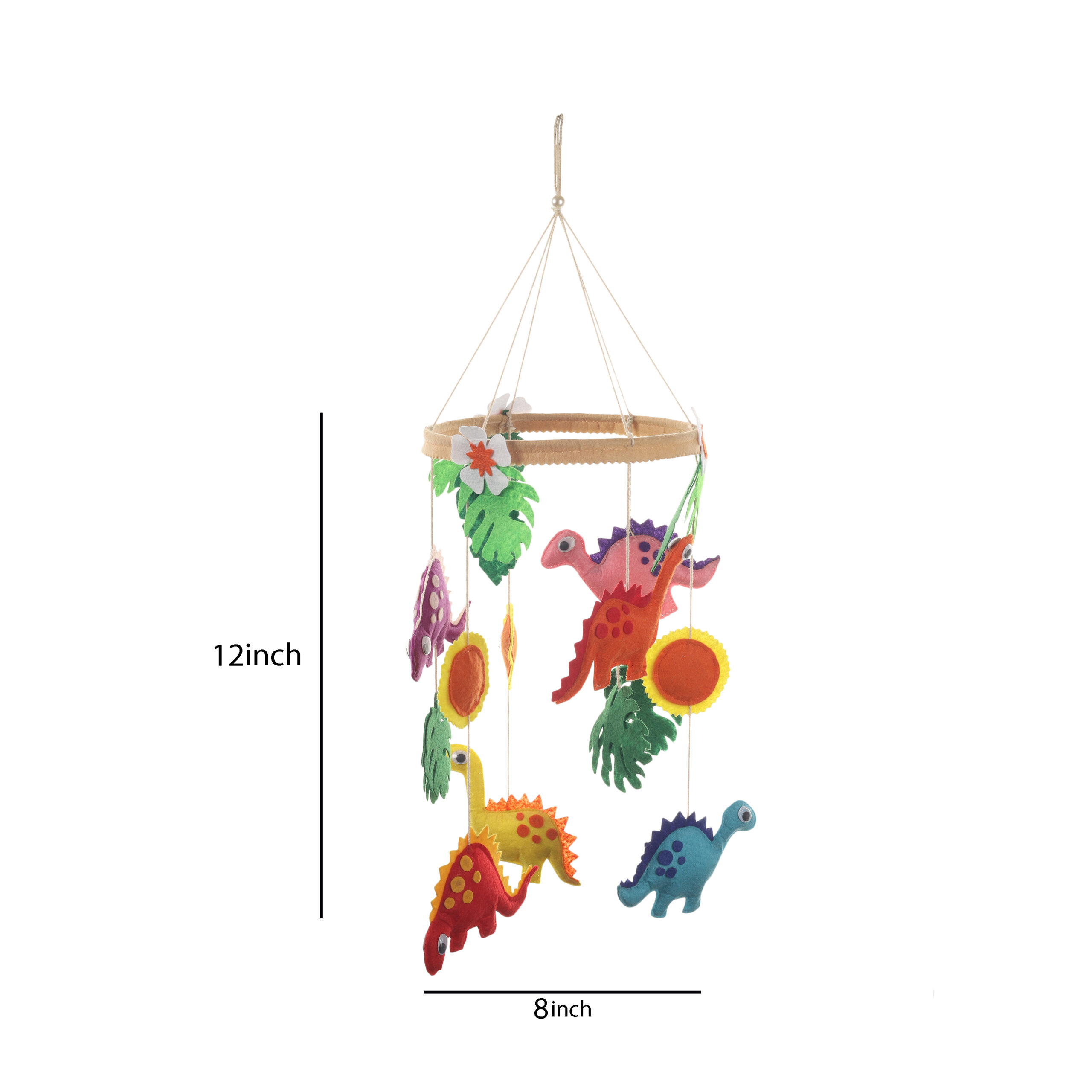 Li'll Pumpkins Dinosaur Felt Baby Cot Mobile Hanger, Color - Multi