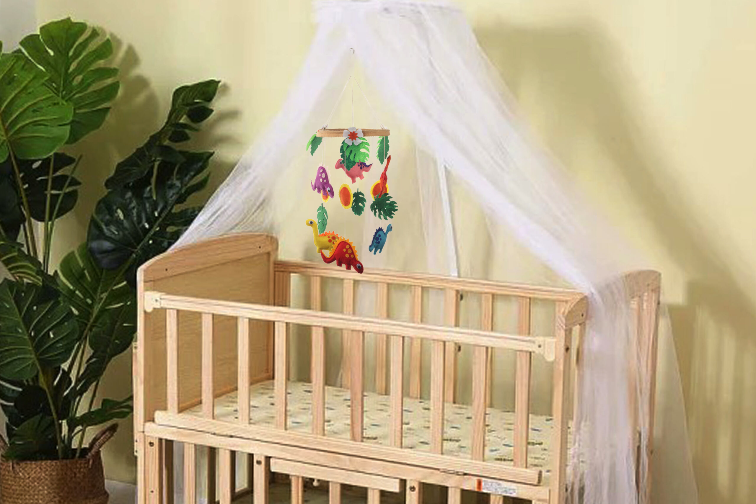 Li'll Pumpkins Dinosaur Felt Baby Cot Mobile Hanger, Color - Multi