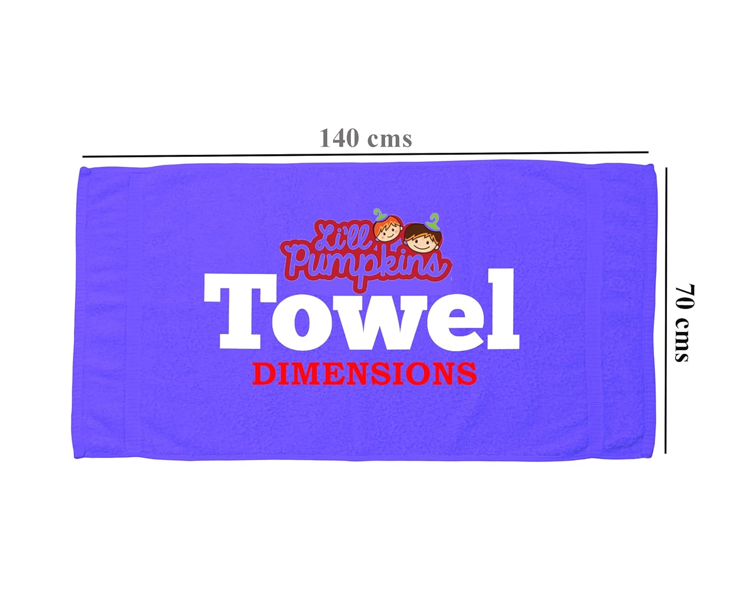 Li’ll Pumpkins Evil Eyel Theme Personalized 100% cotton Bath Towel with NAME 500 GSM quality (set of 1), Color- White