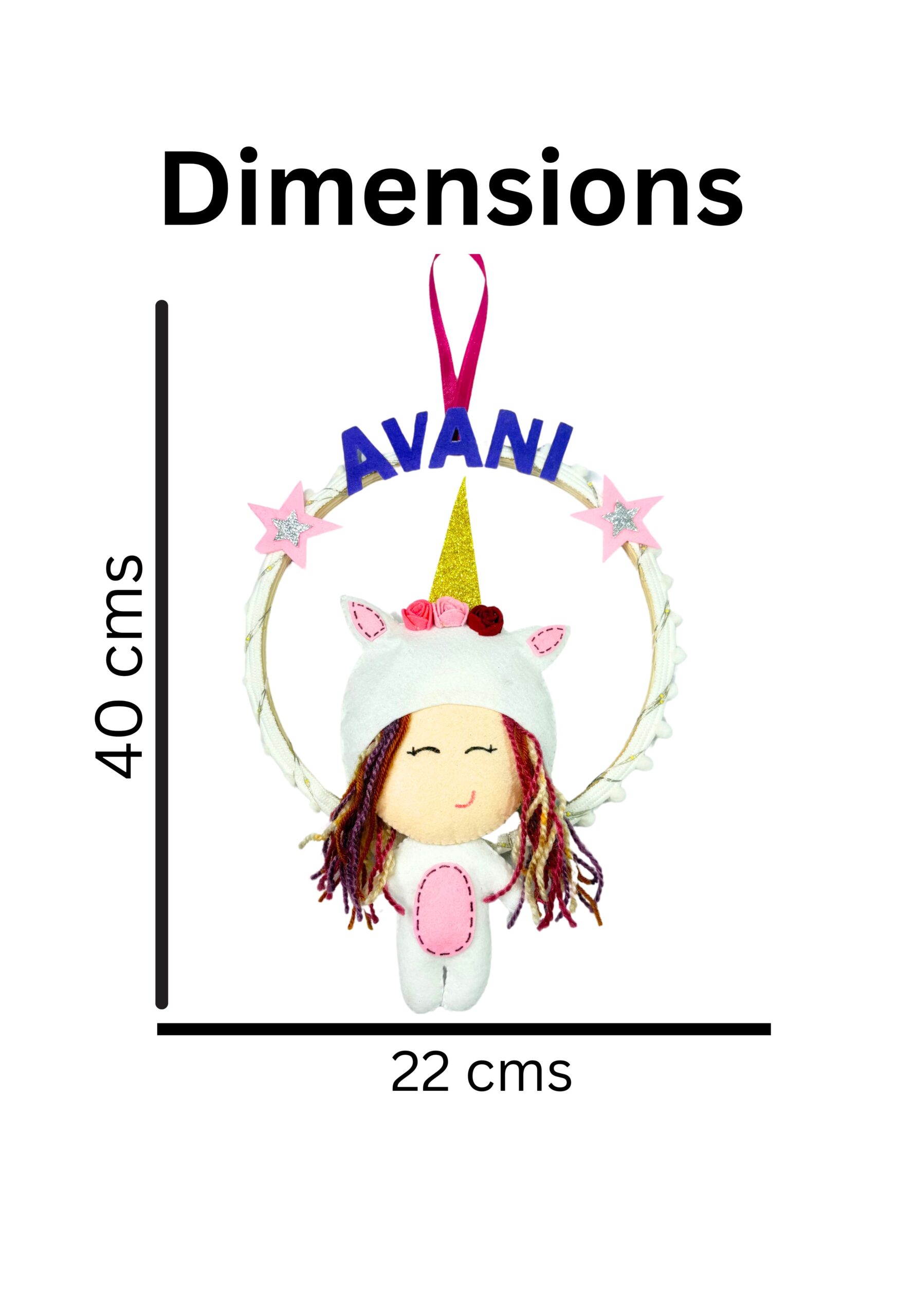 Li'll Pumpkins whimiscal glittery Doll Baby girl Name hoop