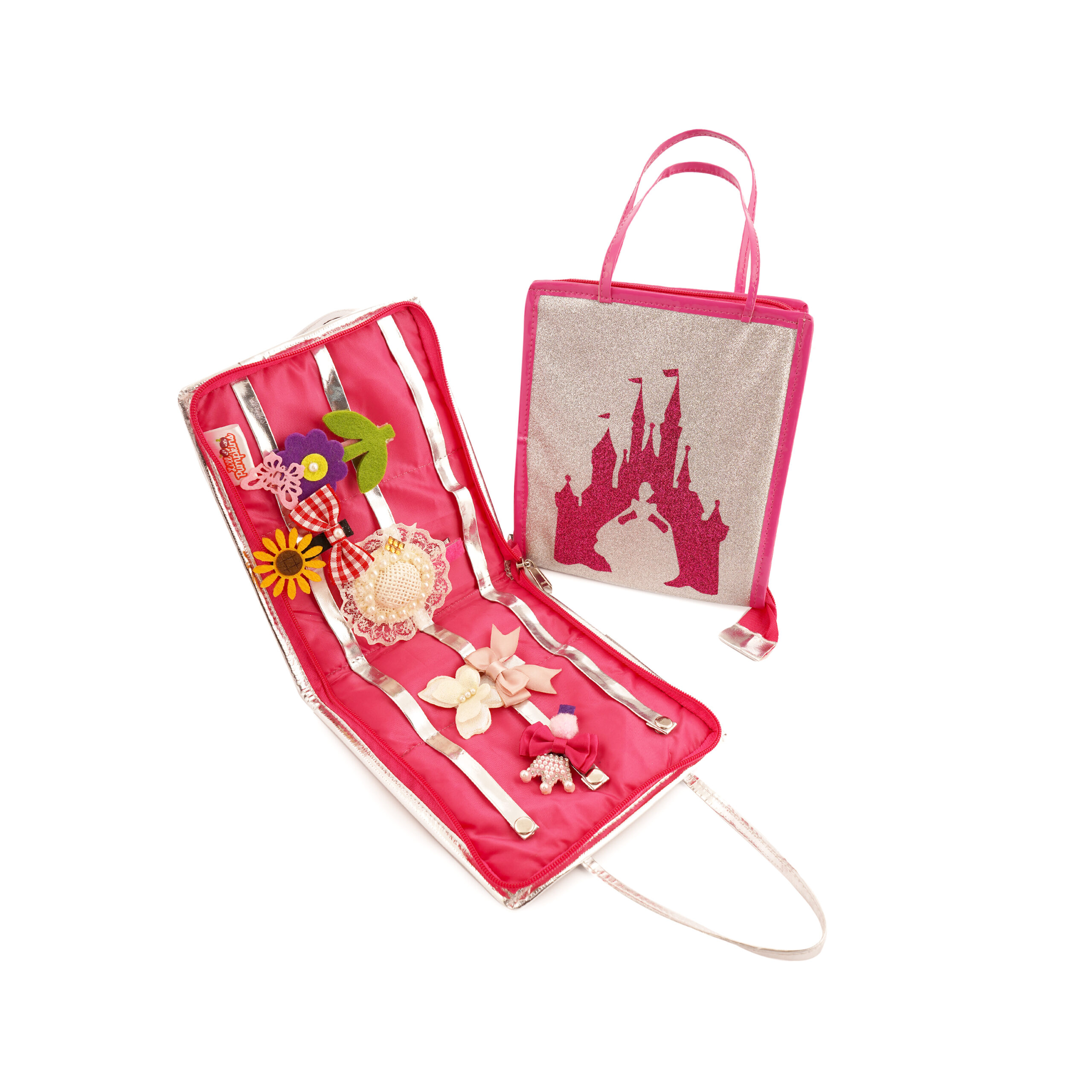 Li'll Pumpkins Castle print Hair Accessory Organizer, Color - Silver