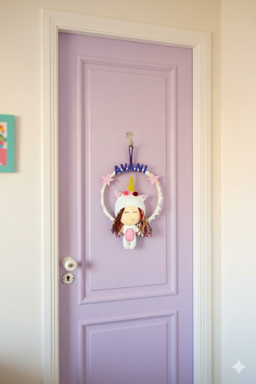 Li'll Pumpkins whimiscal glittery Doll Baby girl Name hoop