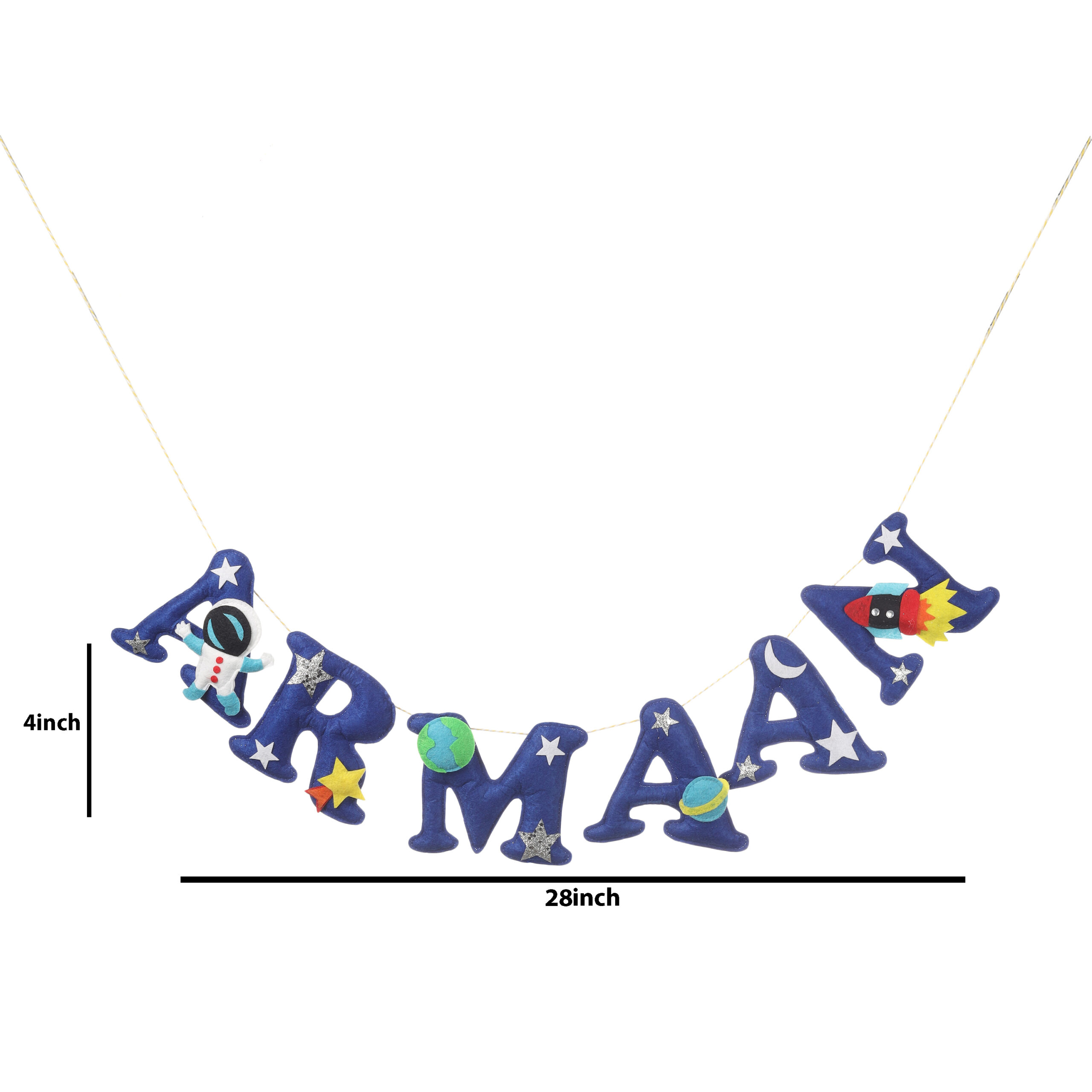 Li'll Pumpkins Space Theme Personalized name bunting, Color - Blue