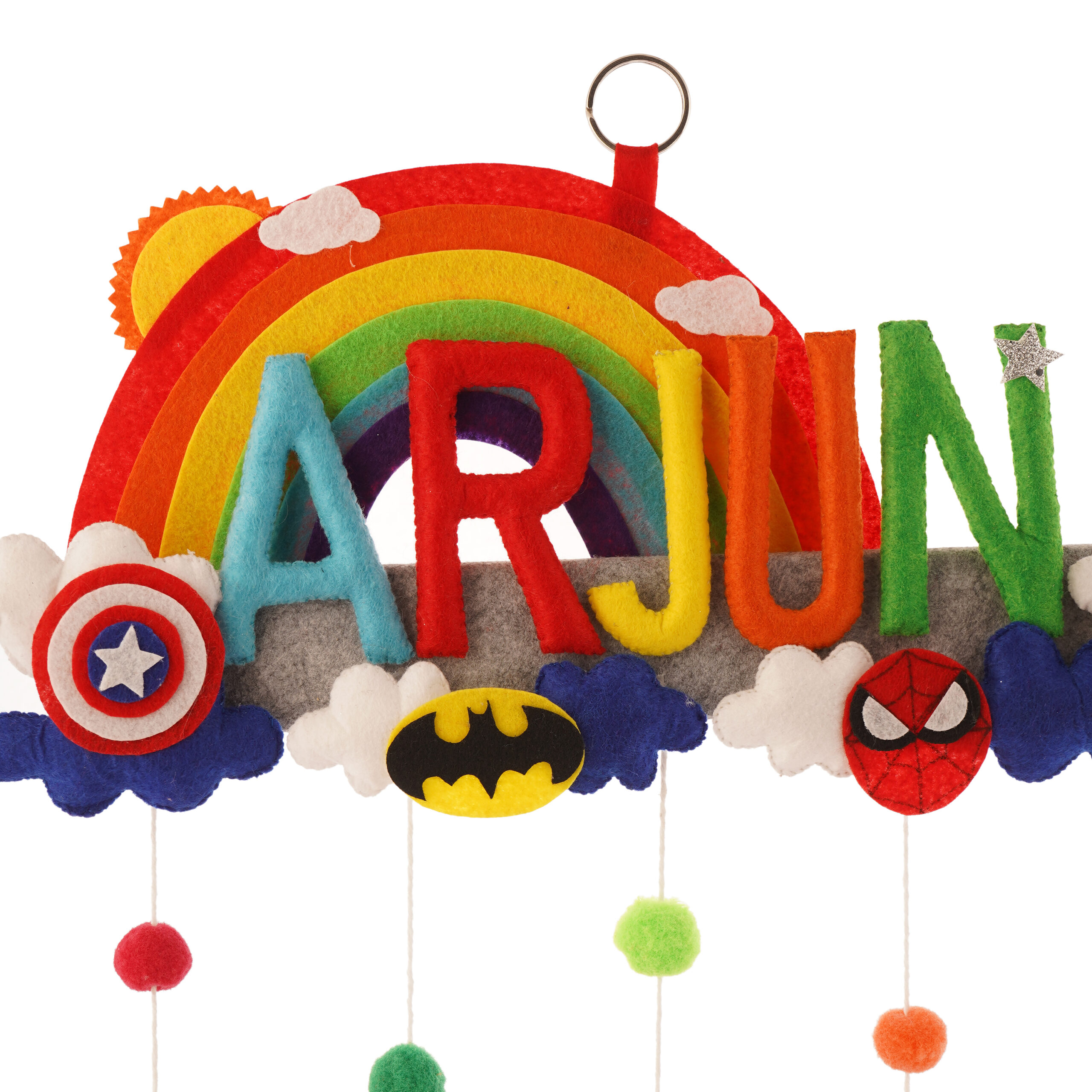 Li'll Pumpkins Rainbow Animal Train Personalized Name Hanging, Color - Multi