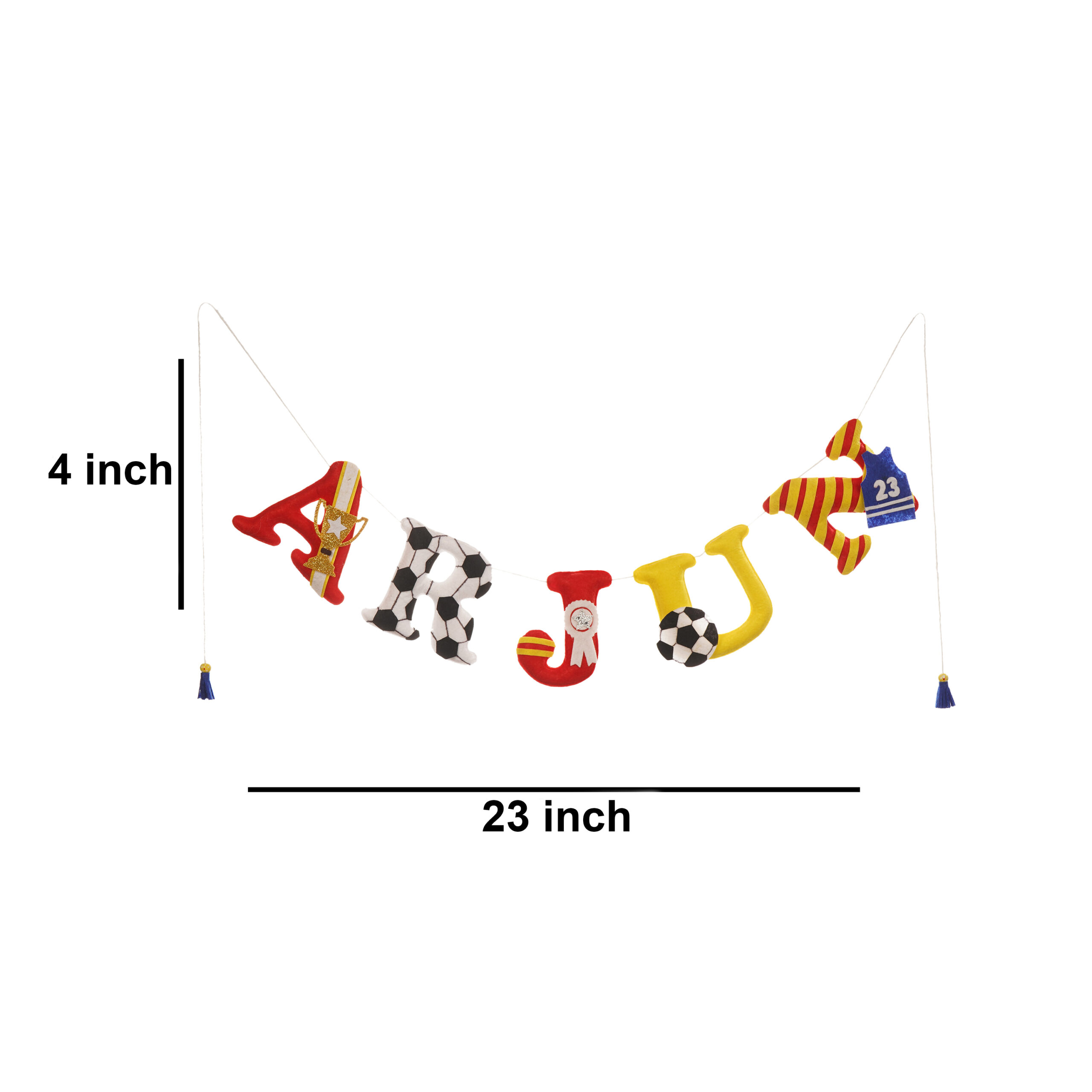 Li'll Pumpkins Football/Soccer Champion Theme Personalized name Hanging, Color - Red