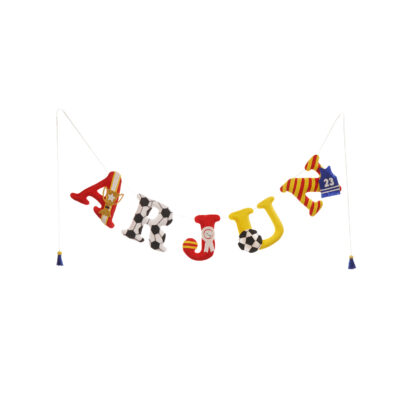 Li'll Pumpkins Football/Soccer Champion Theme Personalized name Hanging, Color - Red