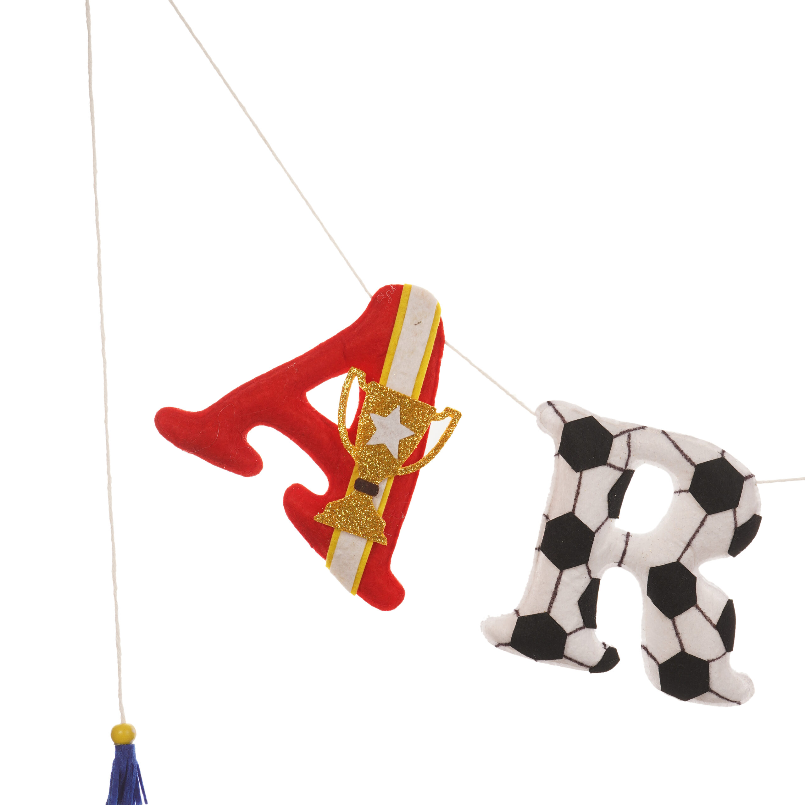 Li'll Pumpkins Football/Soccer Champion Theme Personalized name Hanging, Color - Red