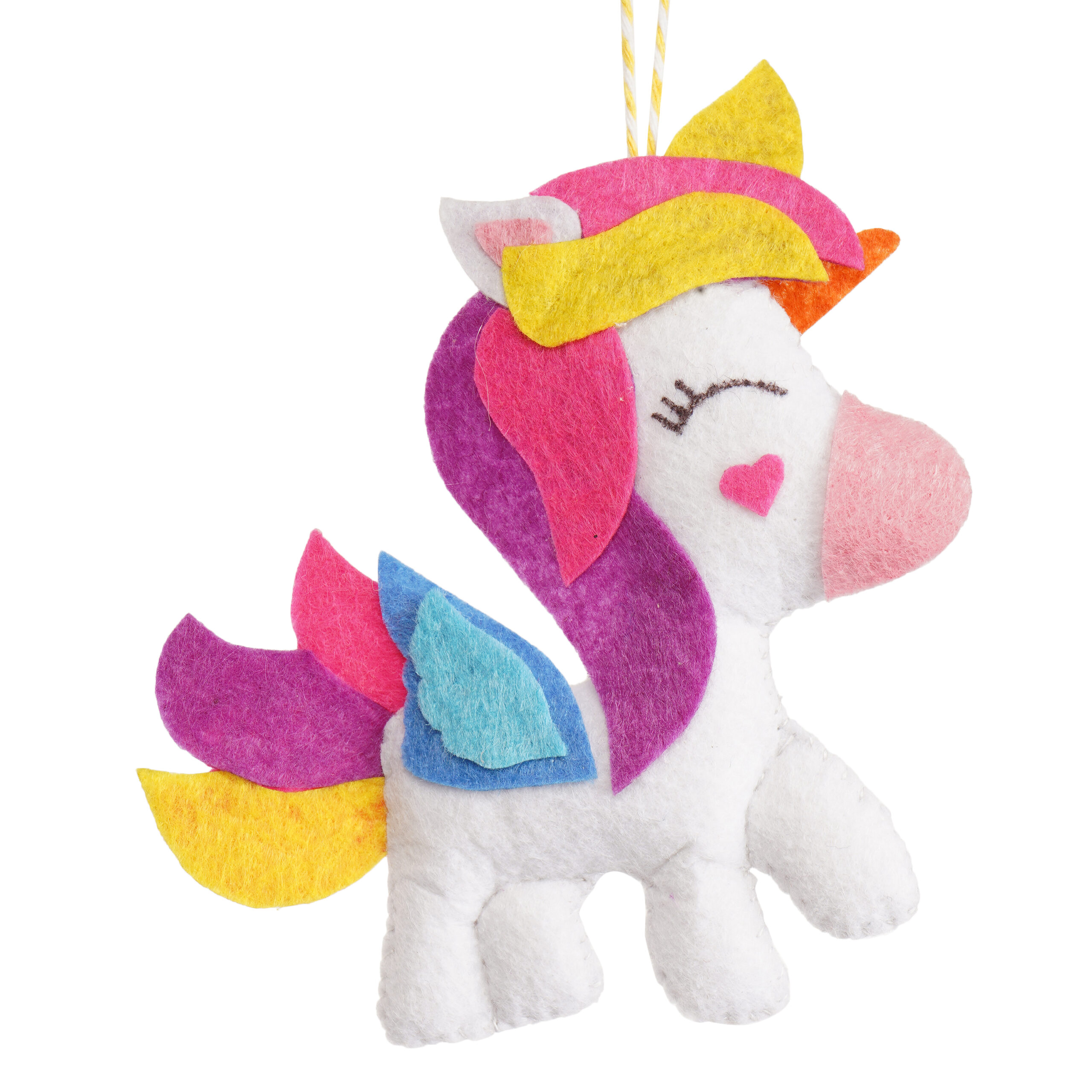 Li'll Pumpkins Twin Unicorn Theme Personalised Felt Name Hanging, Color - Multi