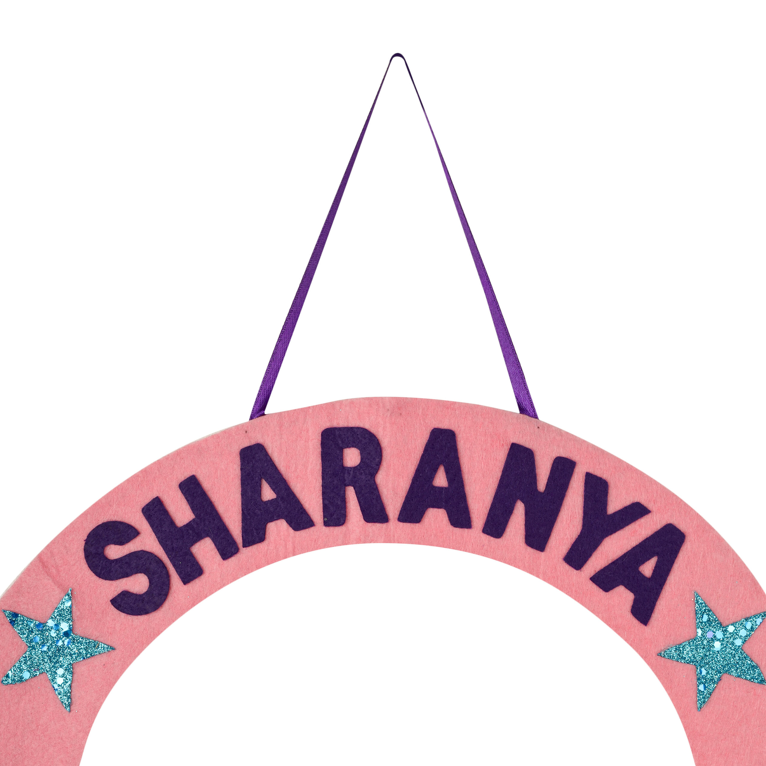 Li'll Pumpkins Animal Jungle Theme Personalised Felt Name Hanging Color - Pink