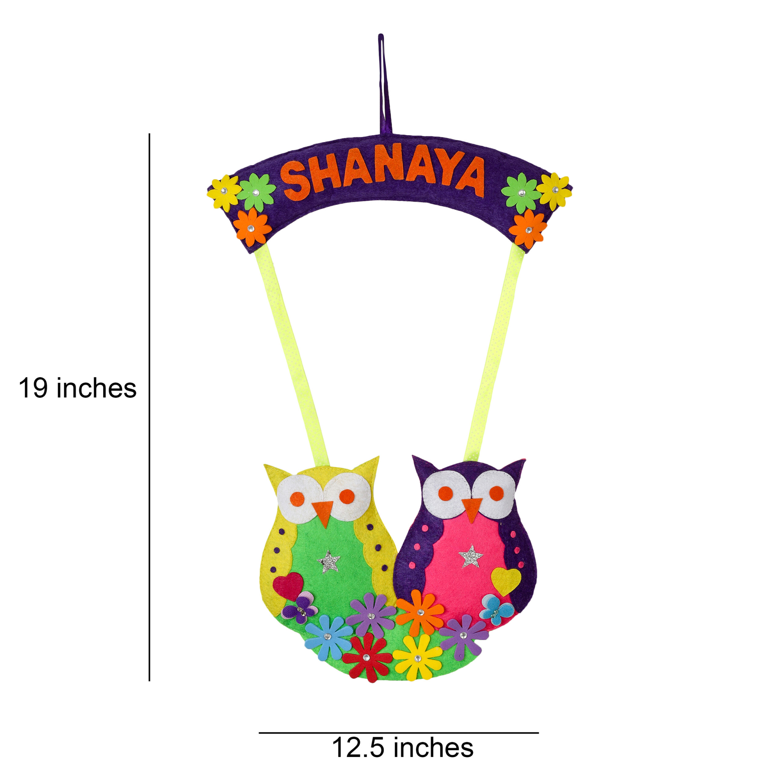 Li'll Pumpkins OWL Theme Personalised Felt Name Hanging, Color - Multi