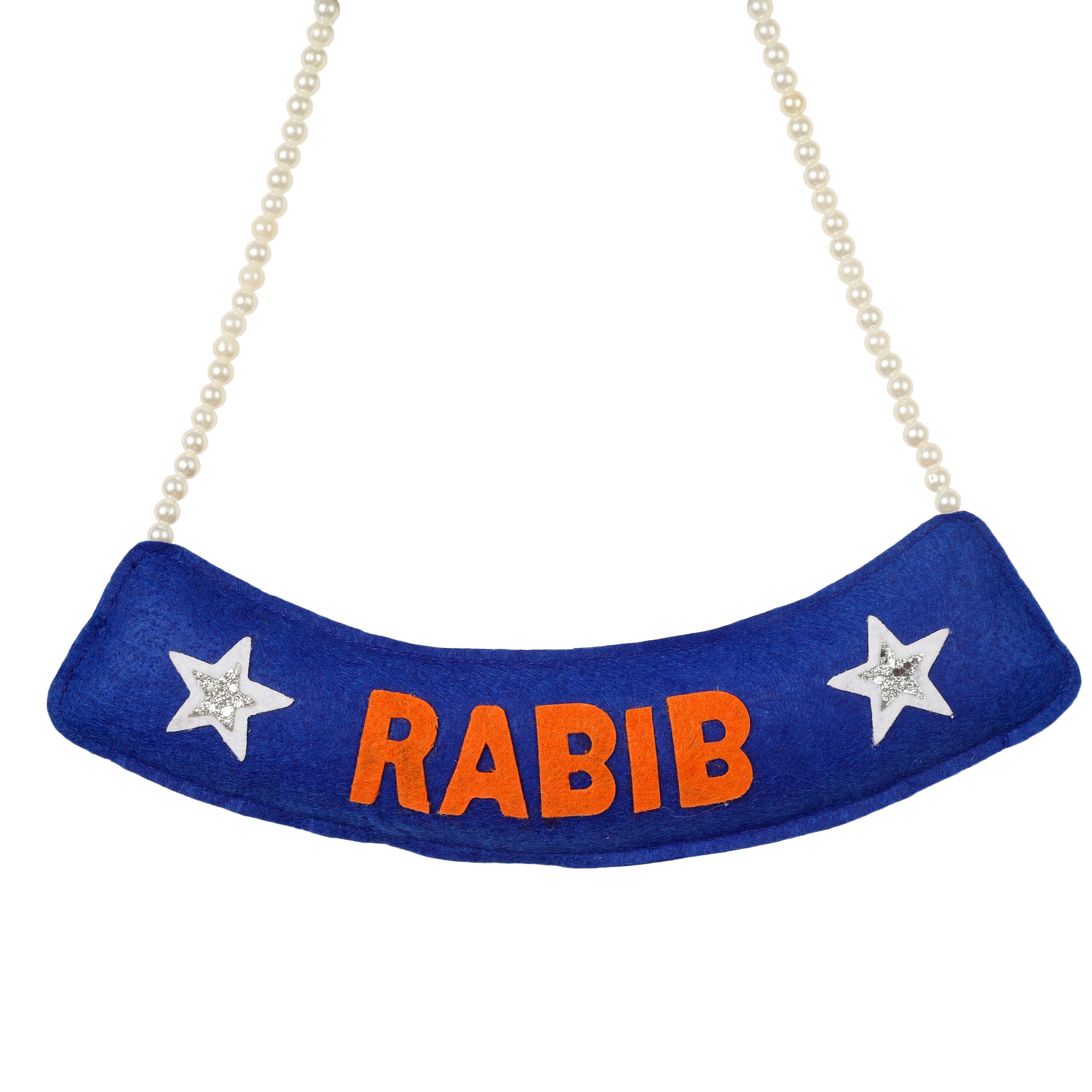 Li'll Pumpkins CROWN Theme Personalised Felt Name Hanging, Color - Blue