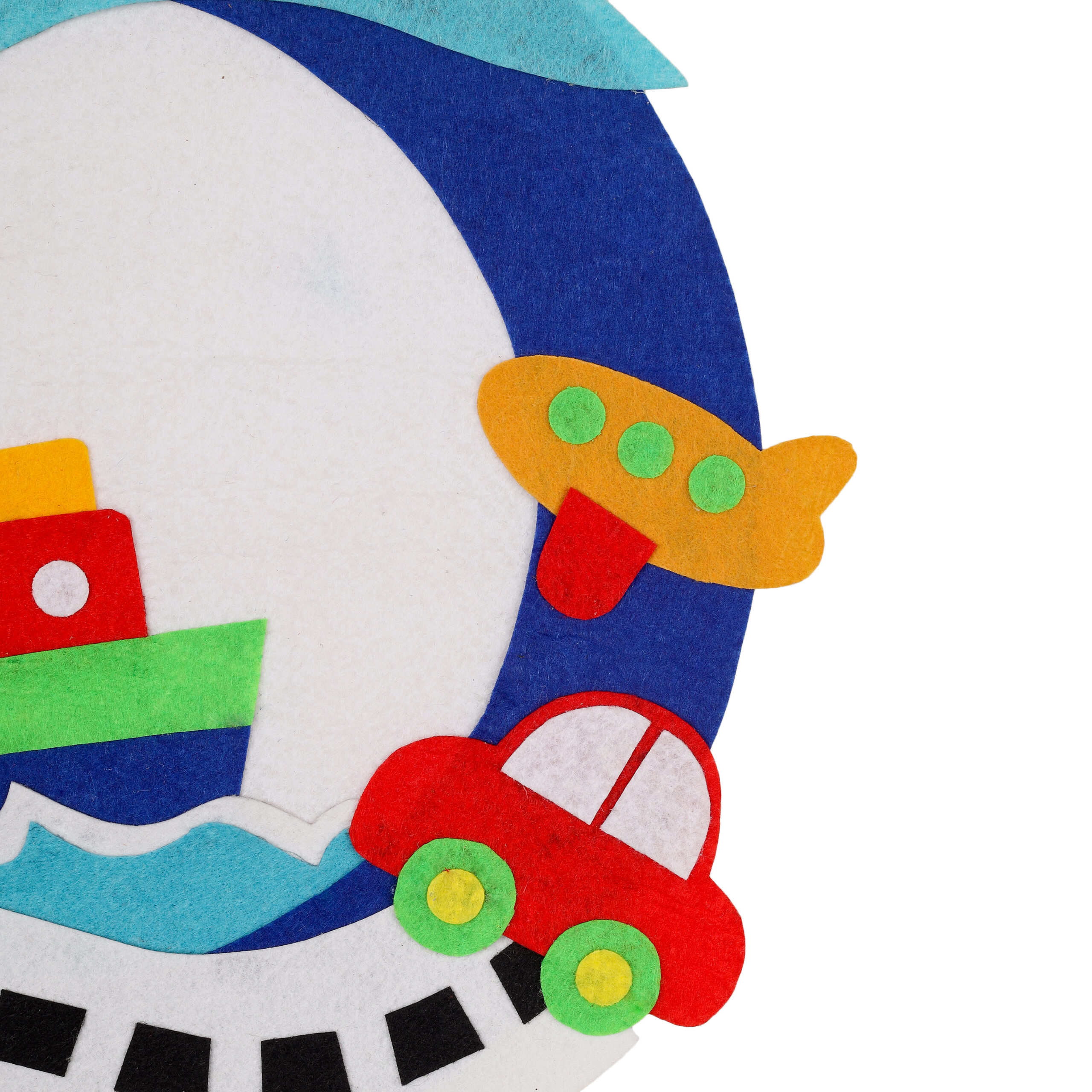 Li'll Pumpkins Blue Transport Theme Personalised Felt Name Hanging, Color - Blue