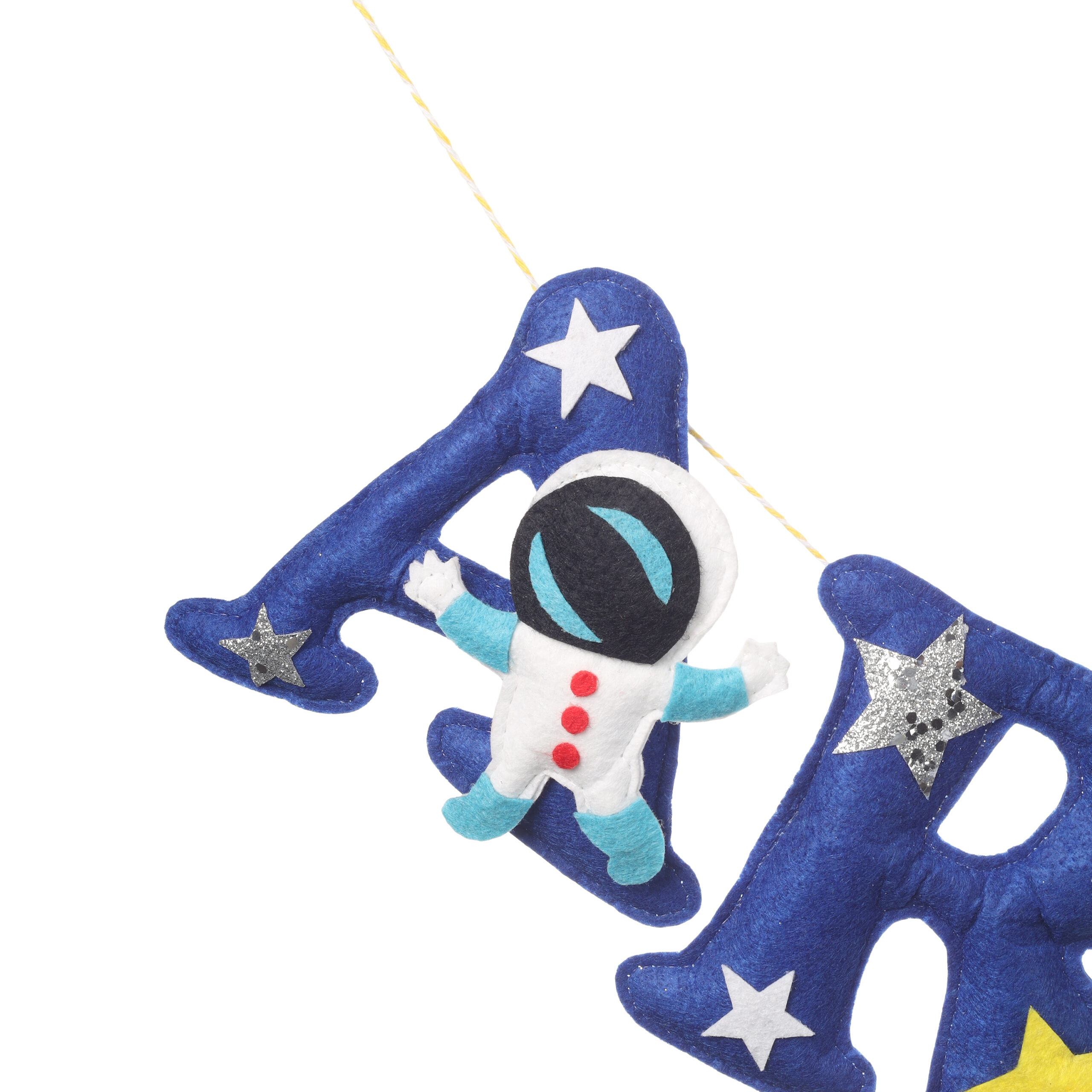 Li'll Pumpkins Space Theme Personalized name bunting, Color - Blue