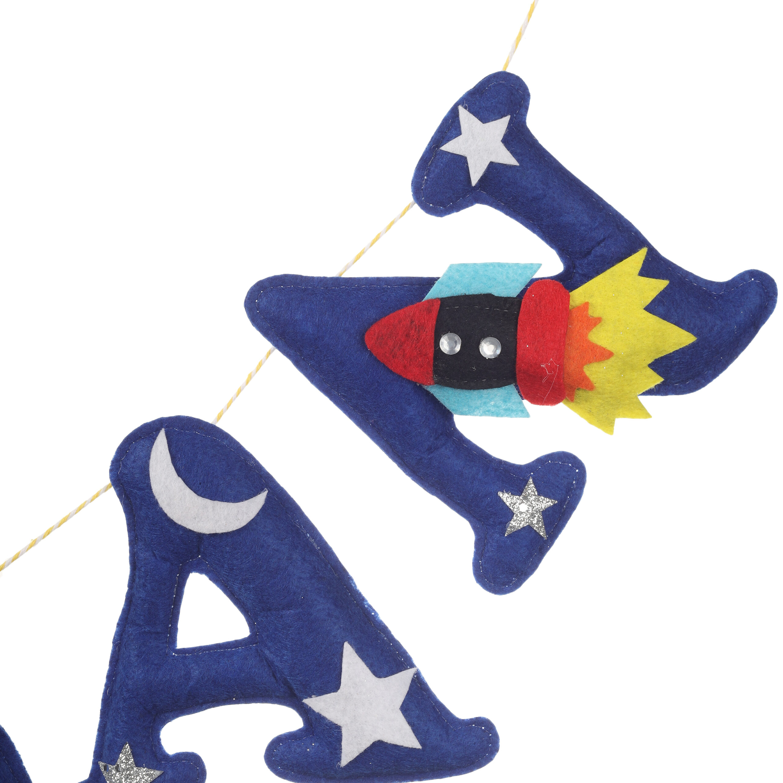 Li'll Pumpkins Space Theme Personalized name bunting, Color - Blue