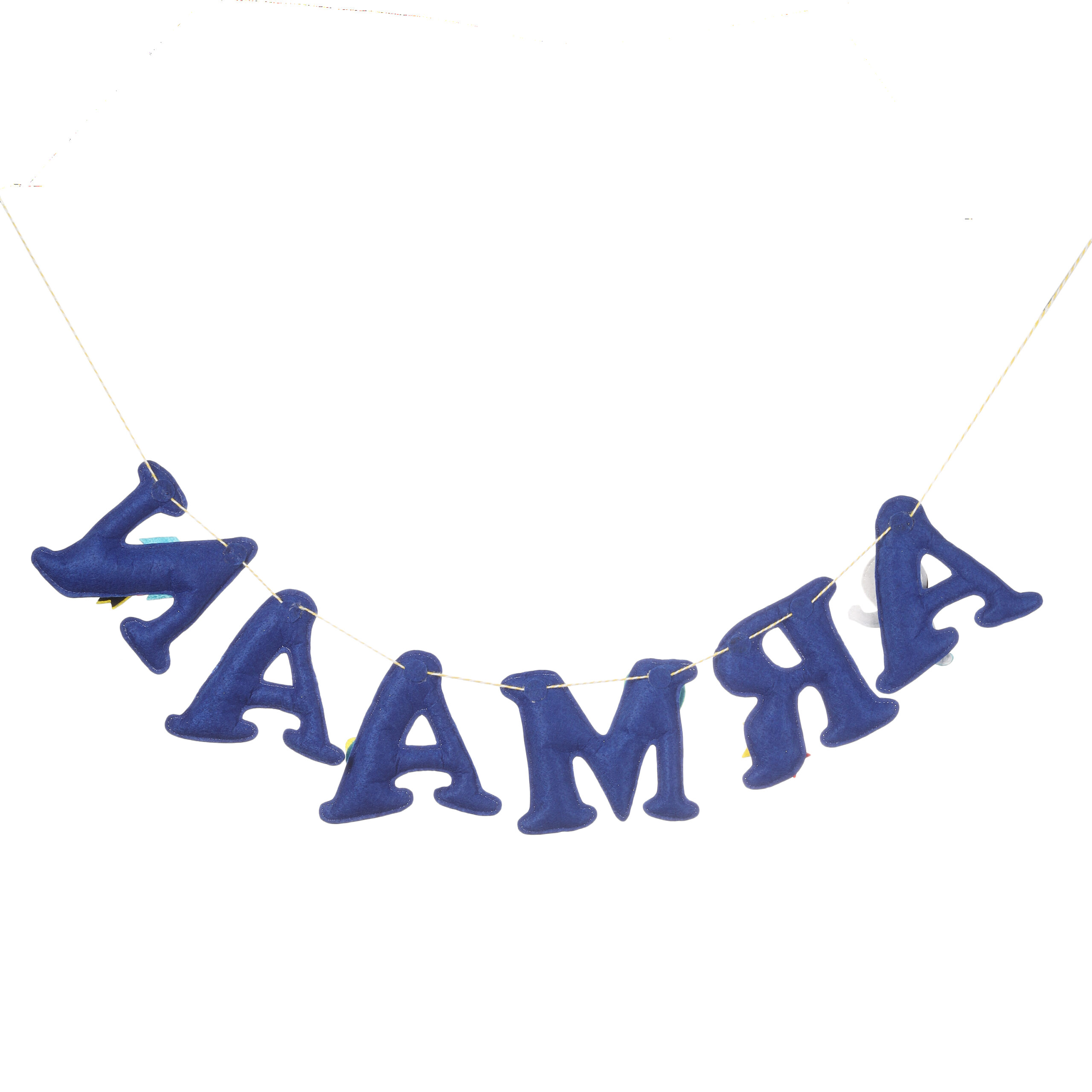 Li'll Pumpkins Space Theme Personalized name bunting, Color - Blue