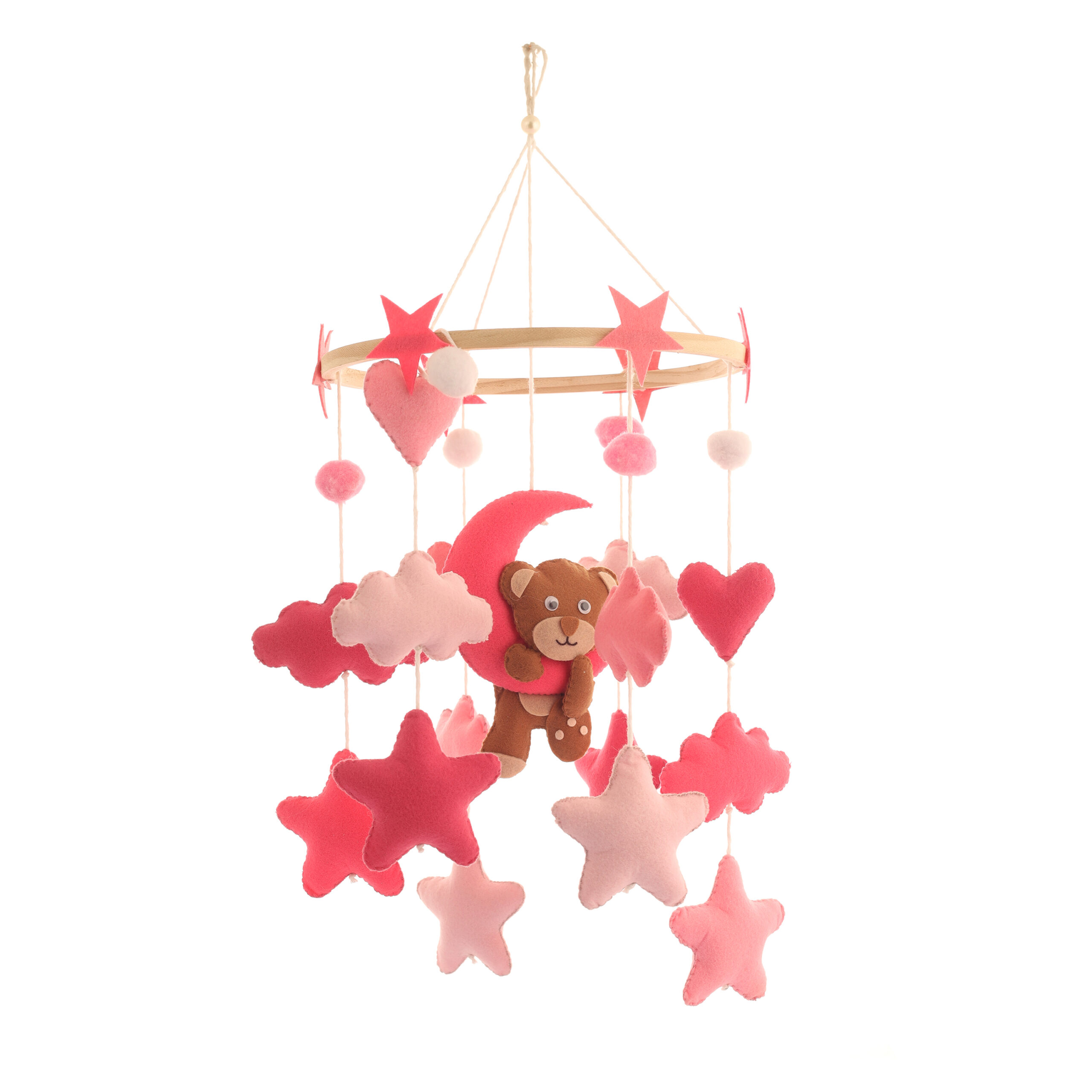 Li'll Pumpkins Unicorn, cloud, starry Personalized newborn Baby Cot Mobile Hanger, Color - Pink