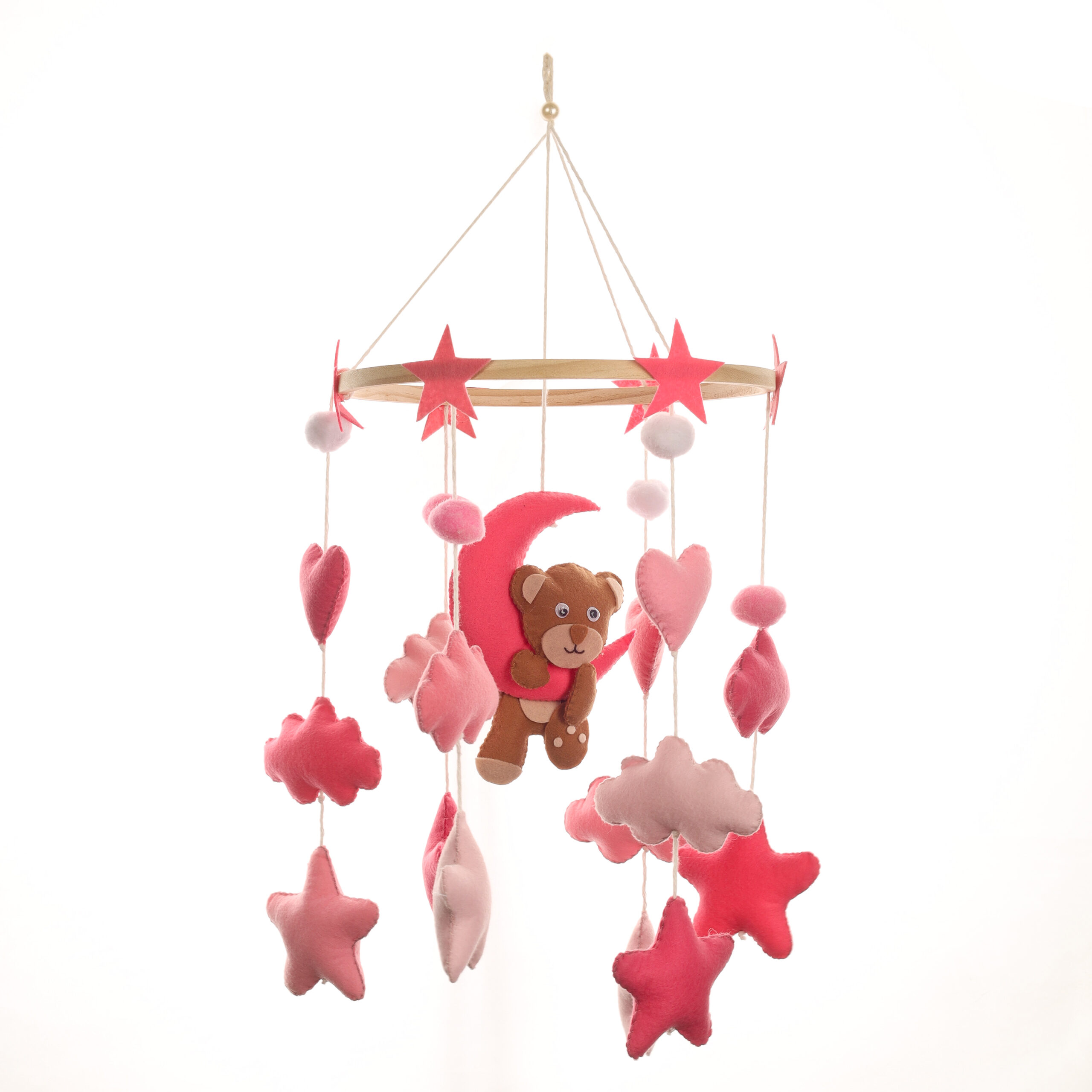 Li'll Pumpkins Unicorn, cloud, starry Personalized newborn Baby Cot Mobile Hanger, Color - Pink