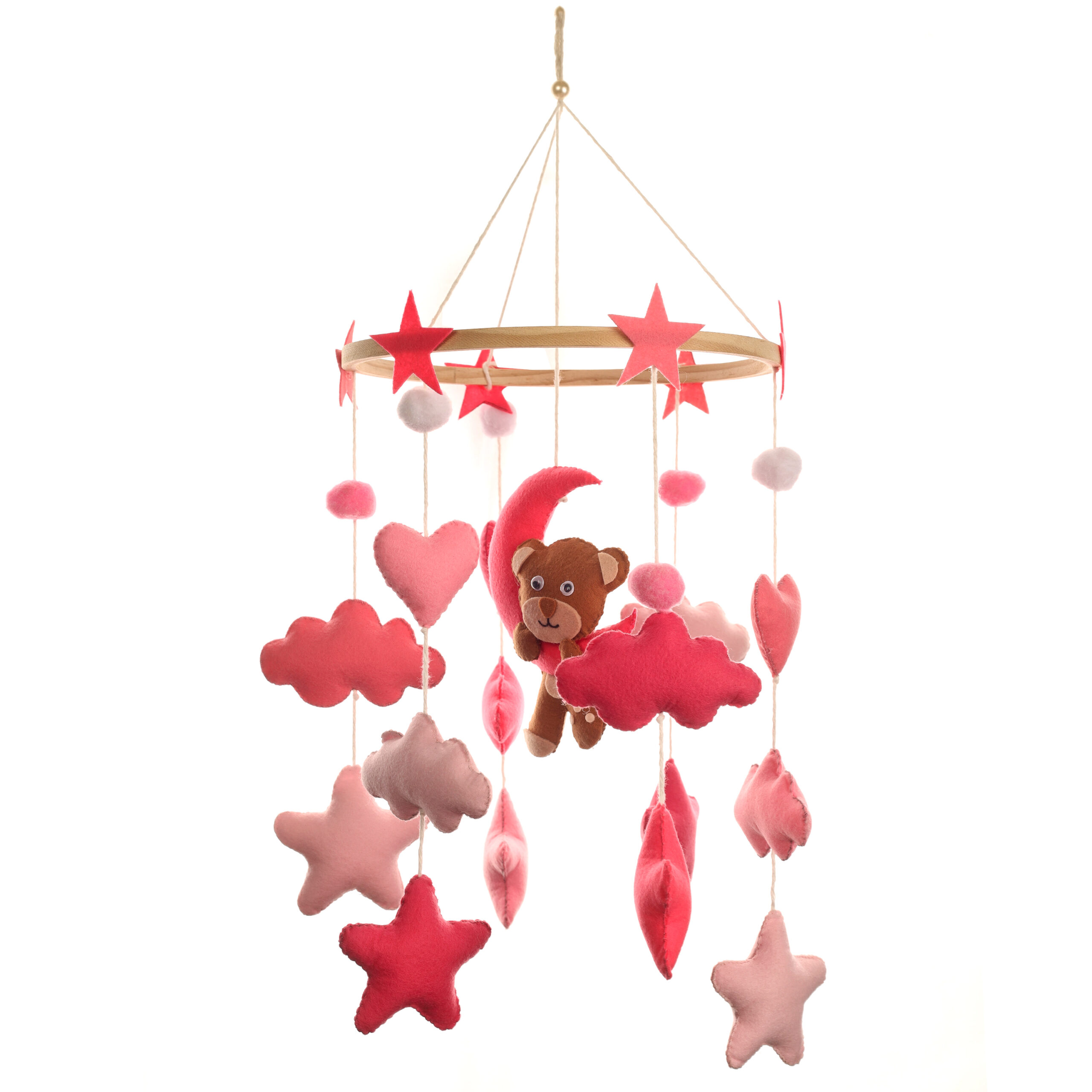 Li'll Pumpkins Unicorn, cloud, starry Personalized newborn Baby Cot Mobile Hanger, Color - Pink