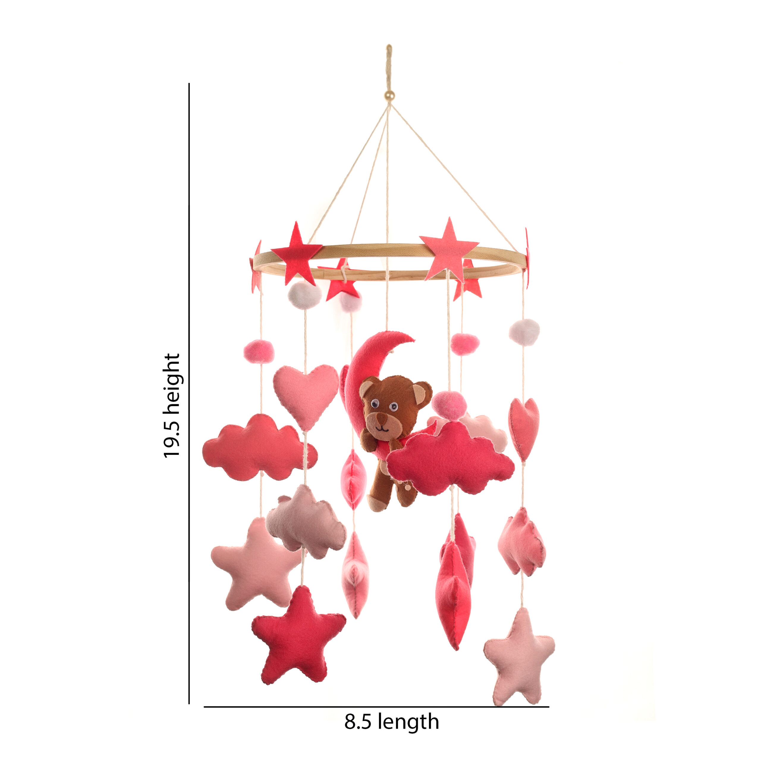 Li'll Pumpkins Unicorn, cloud, starry Personalized newborn Baby Cot Mobile Hanger, Color - Pink