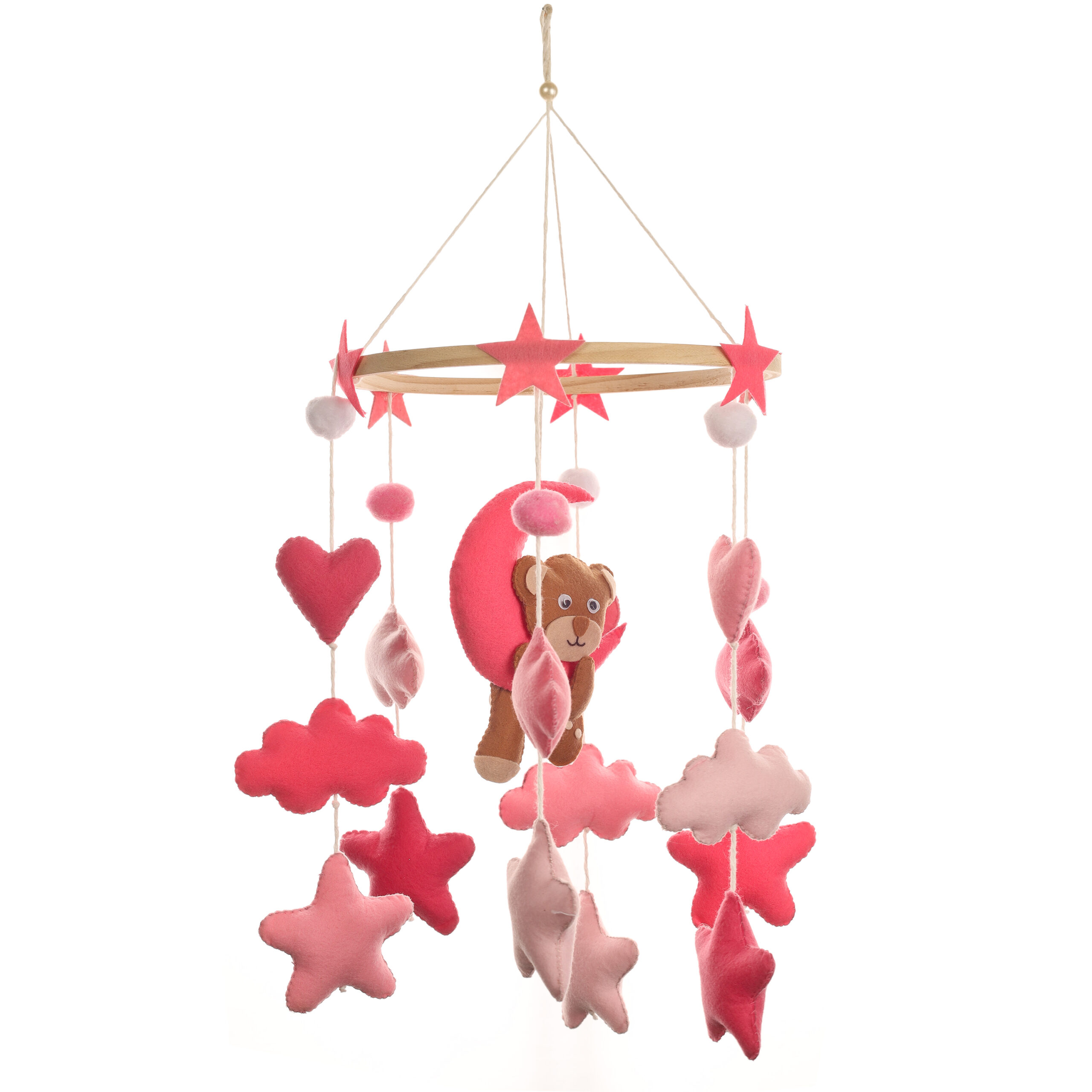 Li'll Pumpkins Unicorn, cloud, starry Personalized newborn Baby Cot Mobile Hanger, Color - Pink