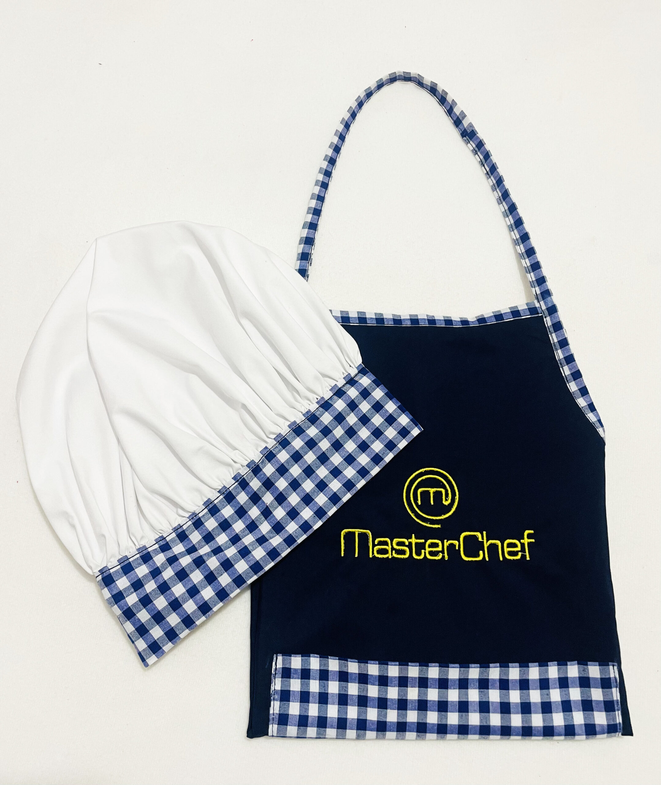 Li'll Pumpkins Li’ll Pumpkins Blue Colour Masterchef Apron with Chef Cap for Eating Meals, Drawing, Painting, cooking, Playing, school, ideal for Kids 6-9 Years - Blue (1 apron + chef cap)