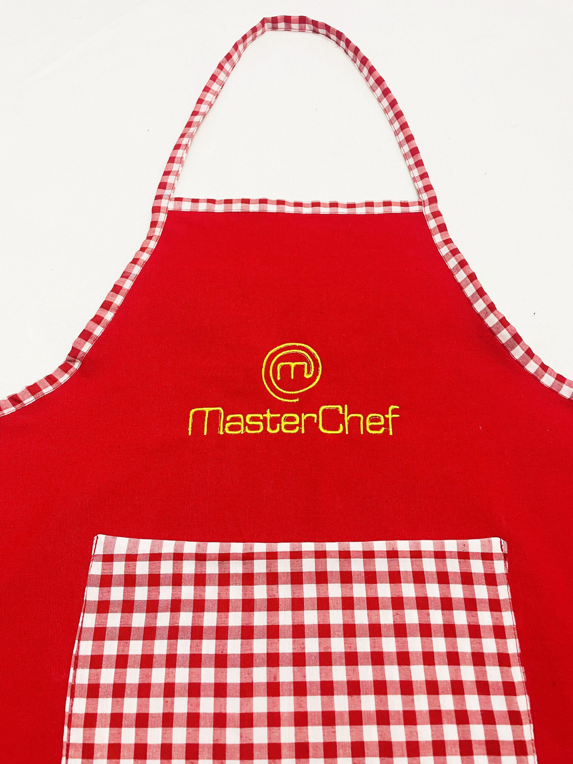 Li'll Pumpkins Li’ll Pumpkins Blue Colour Masterchef Apron for Eating Meals, Drawing, Painting, cooking, Playing, school, ideal for Kids 6-9 Years - Red (1 Apron)