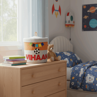 Li'll Pumpkins Personalized Mermaid toys/multipurpose storage basket with lid