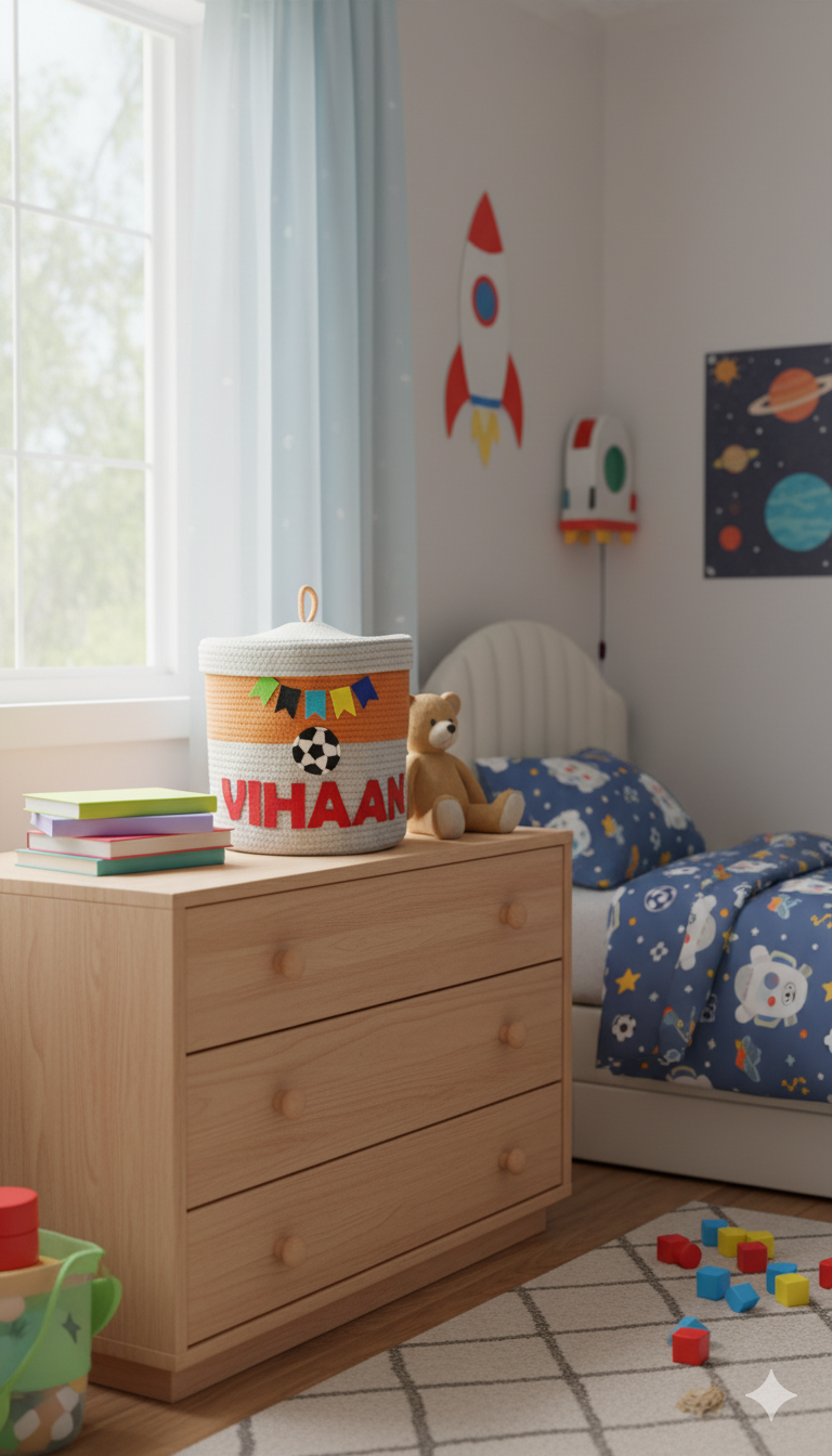 Li'll Pumpkins Personalized Mermaid toys/multipurpose storage basket with lid