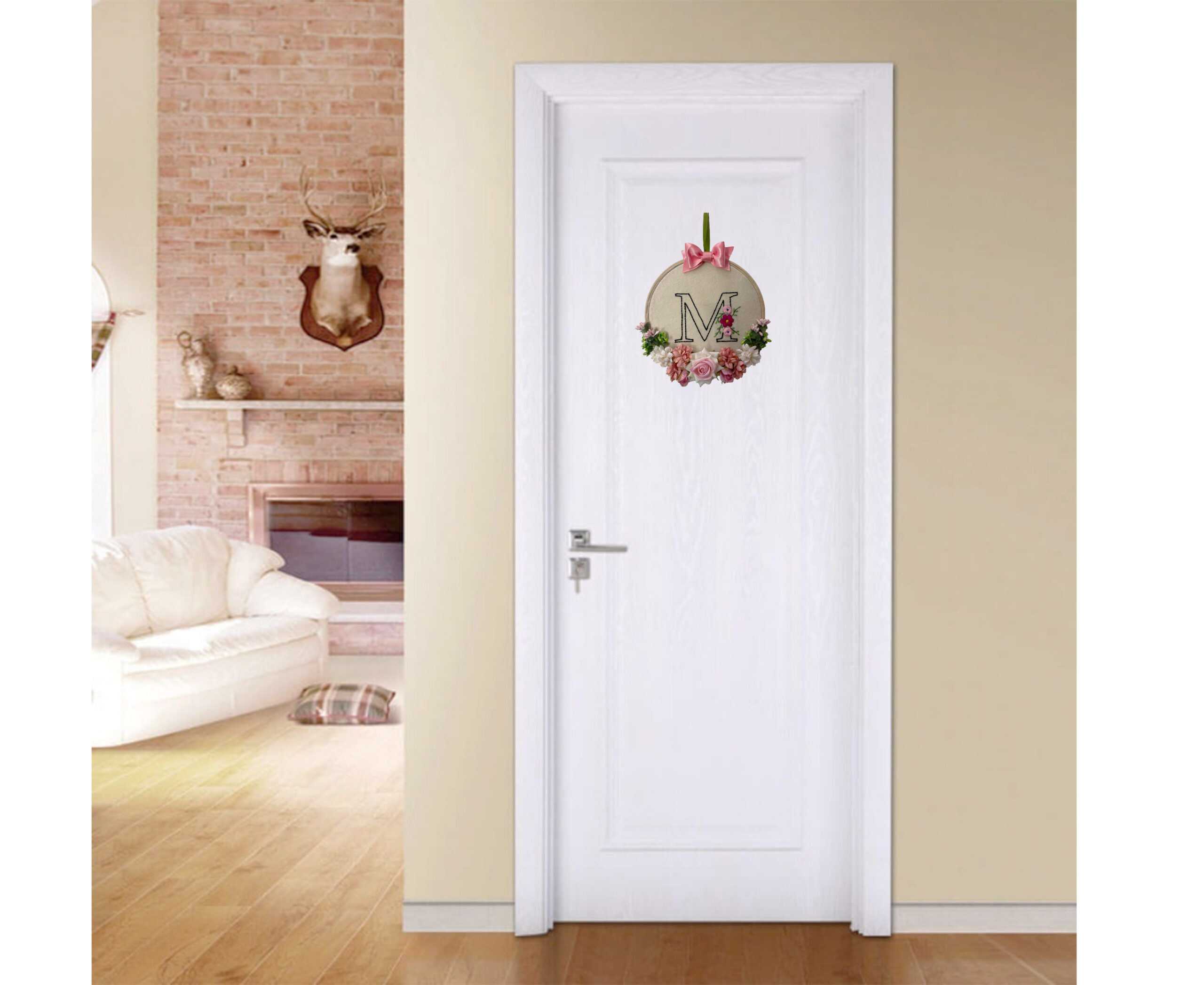 Li'll Pumpkins Personalized Customized Felt and Thread Initial Hand embroidered Hoop, Color - Multi