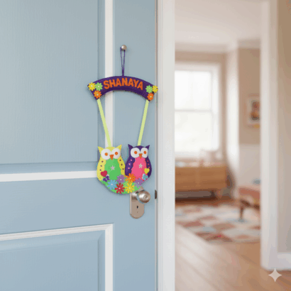 Li'll Pumpkins OWL Theme Personalised Felt Name Hanging, Color - Multi