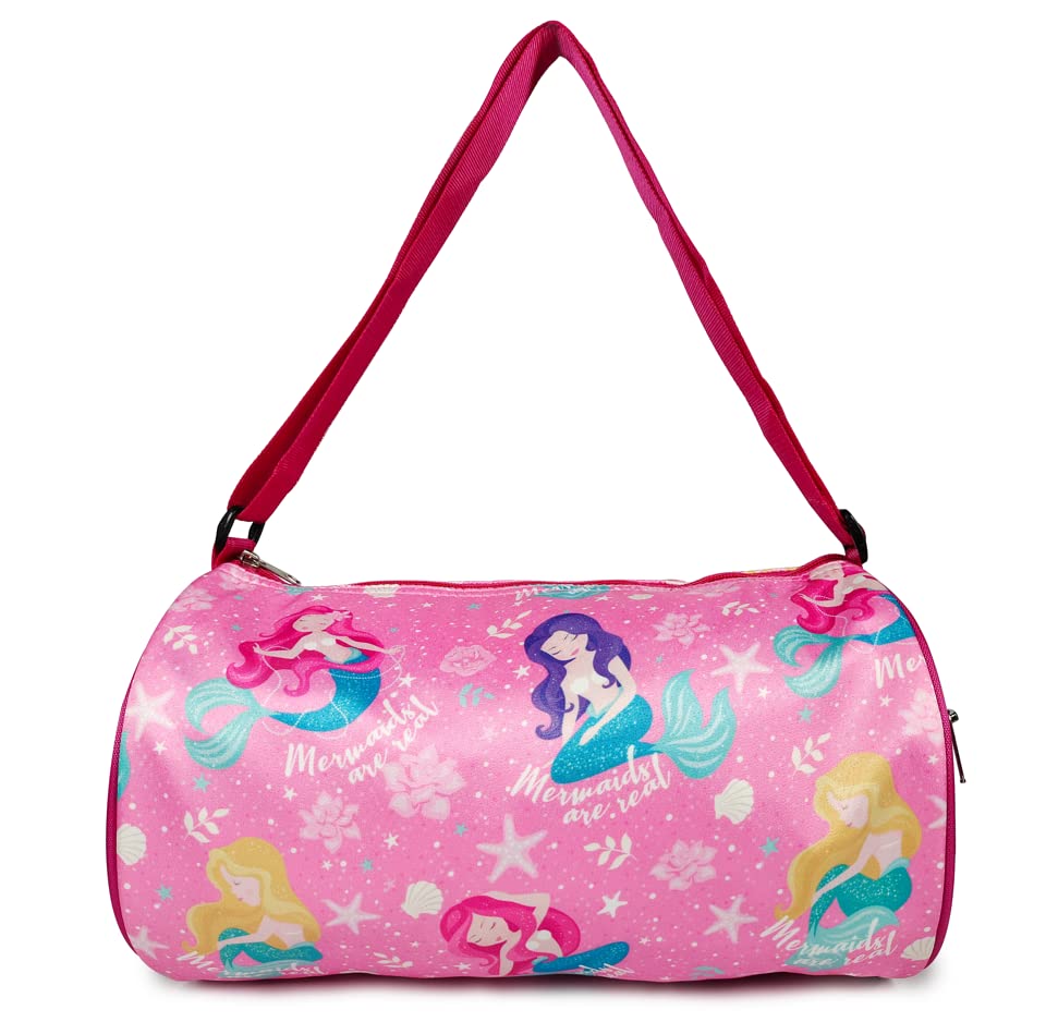 Li'll Pumpkins Mermaid Printed Swimming Duffle Bag for kids, Color- Pink