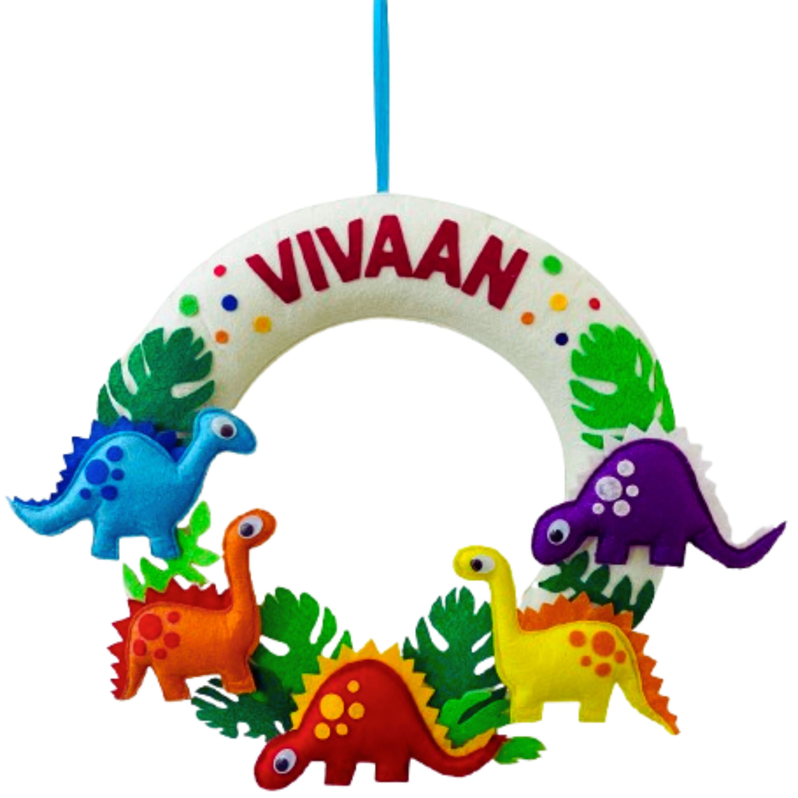 Li'll Pumpkins Dino Theme Personalized Name hanging, Color - Multi colors