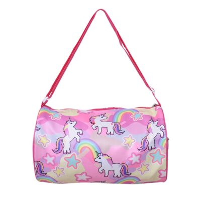 Li'll Pumpkins Unicorn Printed Swimming Duffle Bag for kids, Color-Pink