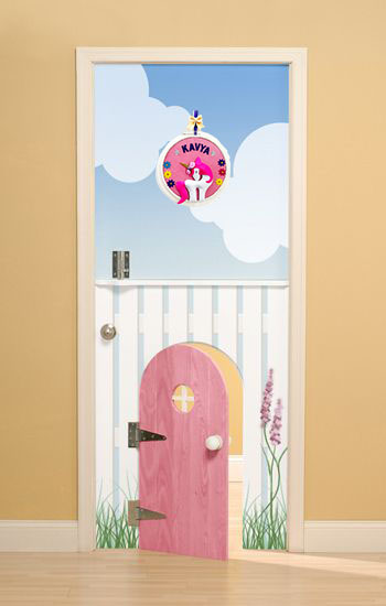 Li'll Pumpkins whimiscal Unicorn girl Name Hoop- Pink