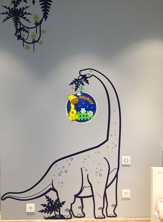 Li'll Pumpkins tall Giraffe theme Name Hoop- Blue