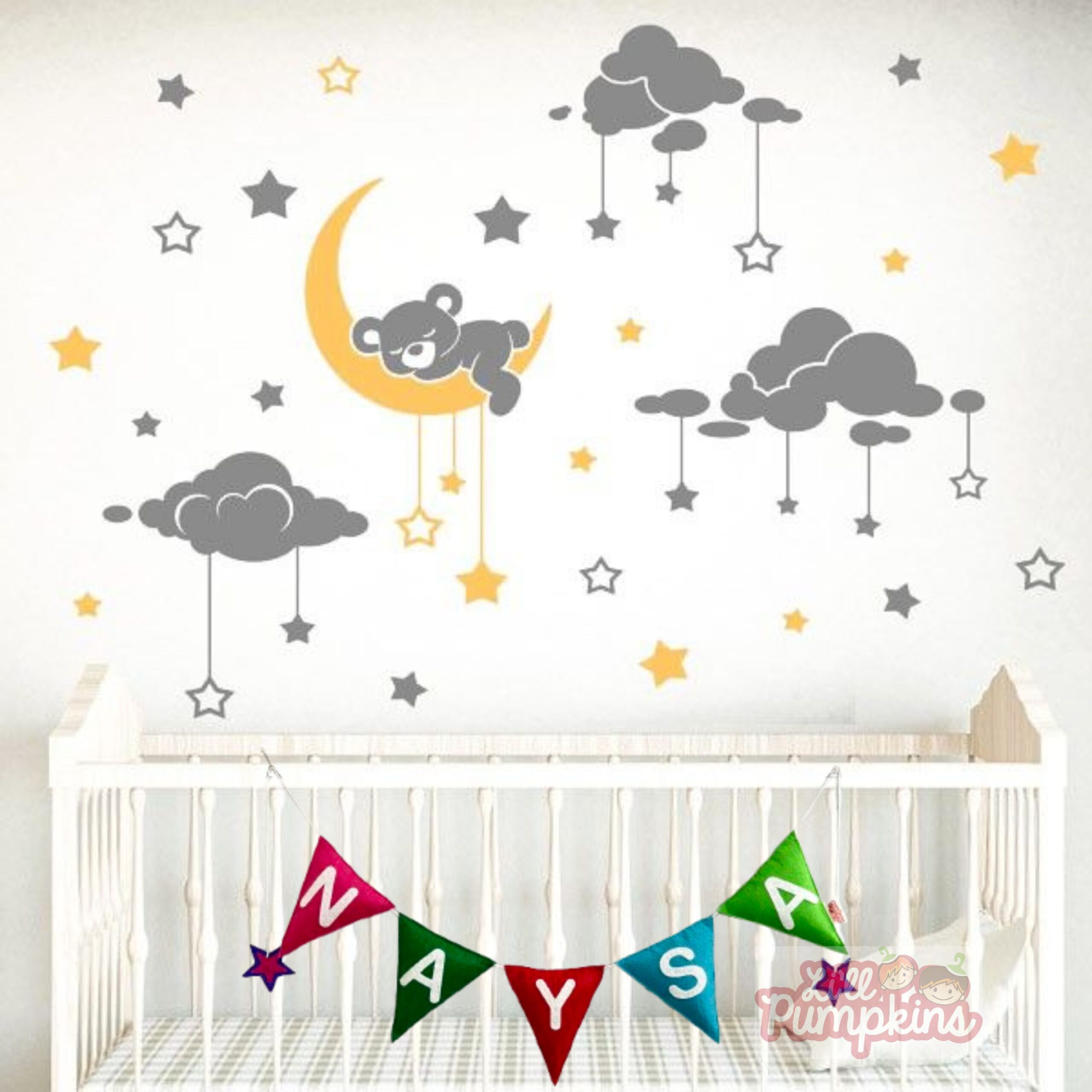 Li'll Pumpkins Triangle shape Personalized Name Hanging, Color - Multi