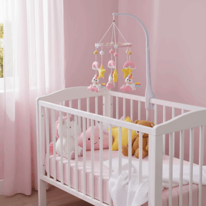 Li'll Pumpkins Unicorn Felt Baby Cot Mobile, Color - Baby Pink