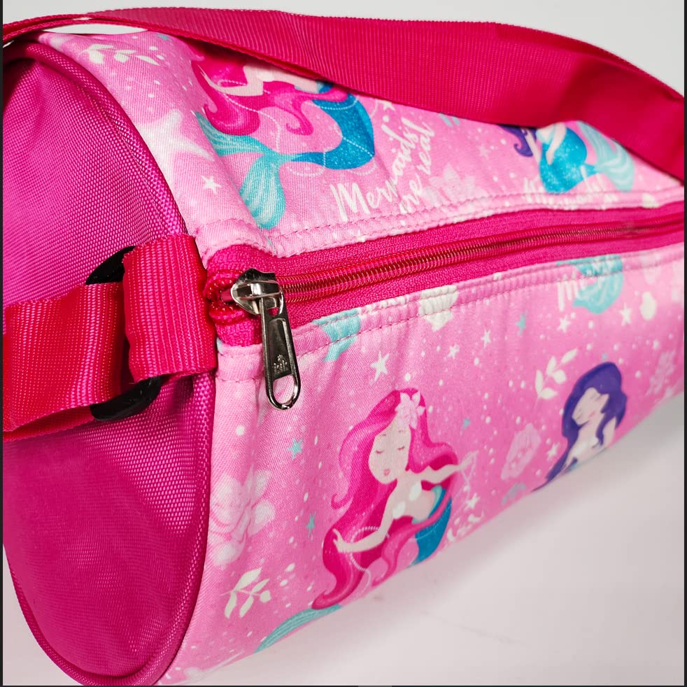 Li'll Pumpkins Mermaid Printed Swimming Duffle Bag for kids, Color- Pink