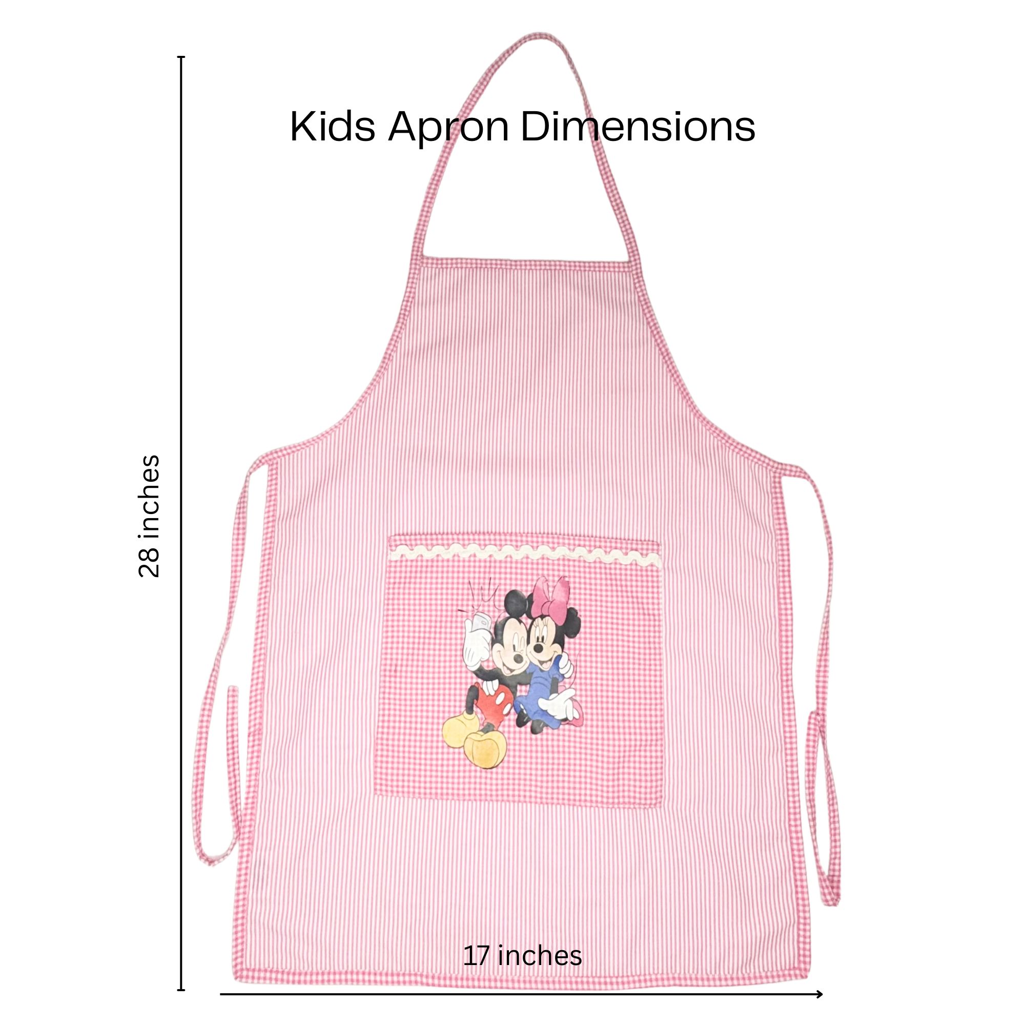 Li’ll Pumpkins Cartoon Training Apron for Kids 6-9 years - Pink