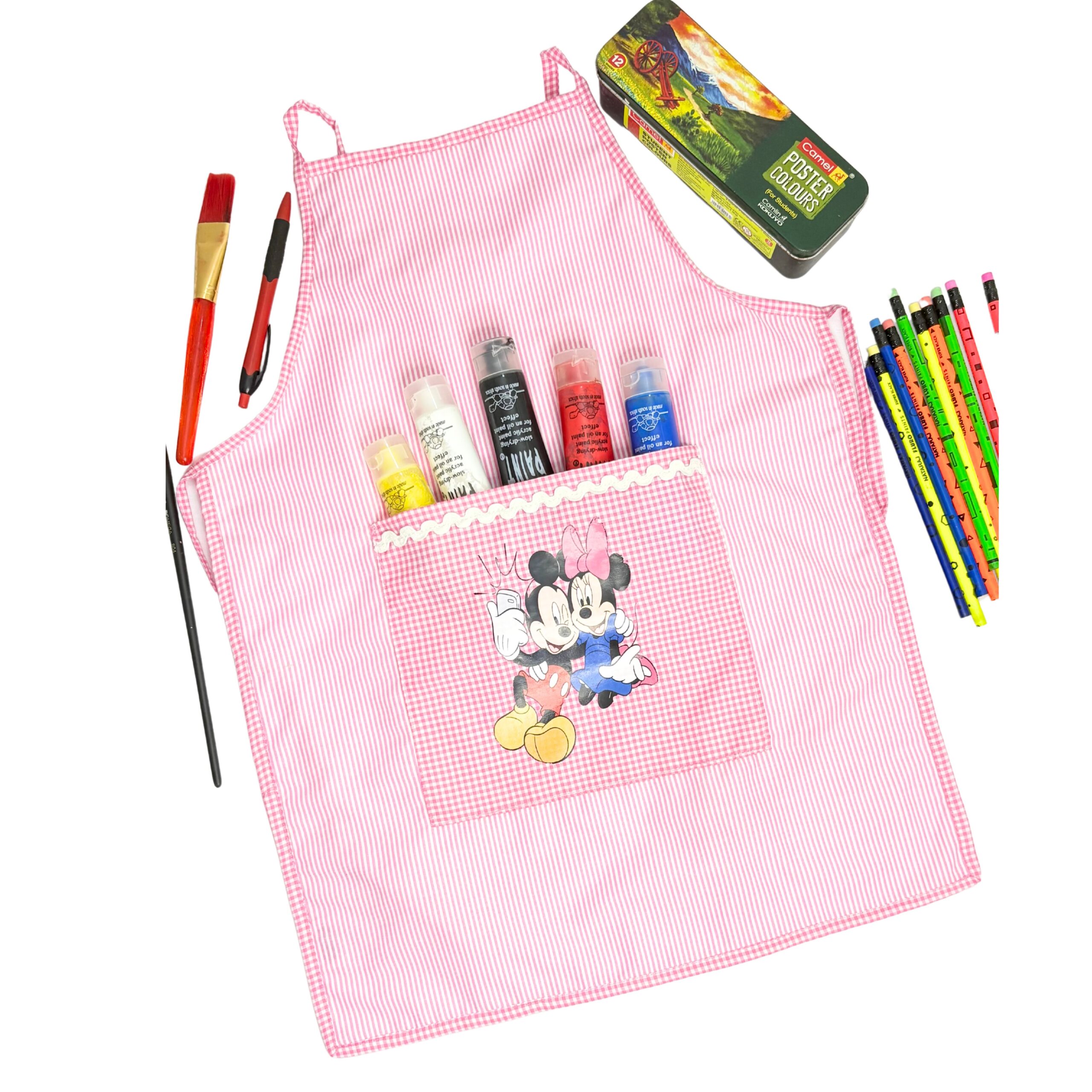 Li’ll Pumpkins Cartoon Training Apron for Kids 6-9 years - Pink