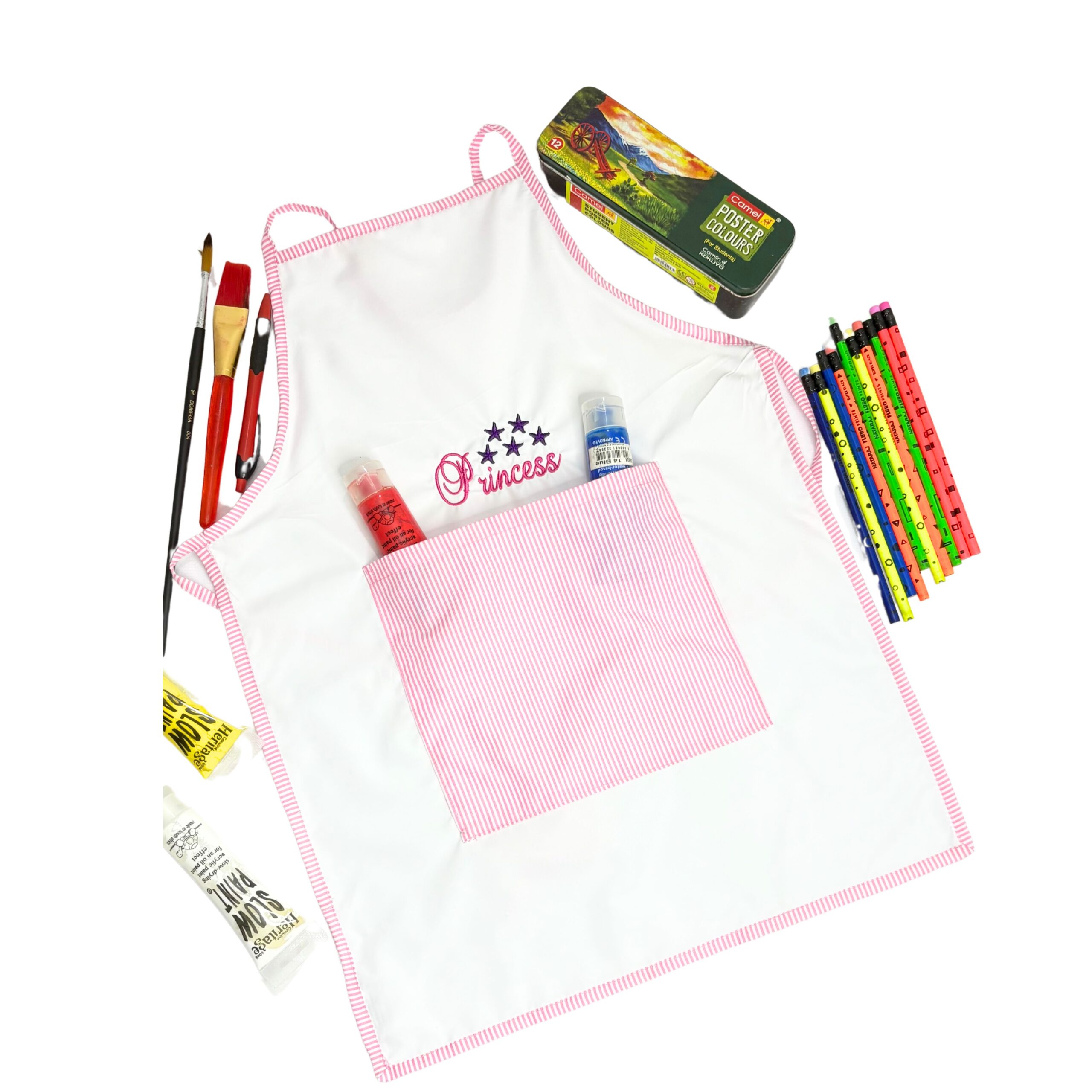 Li’ll Pumpkins Princess training Apron for Kids 6-9 years - Pink