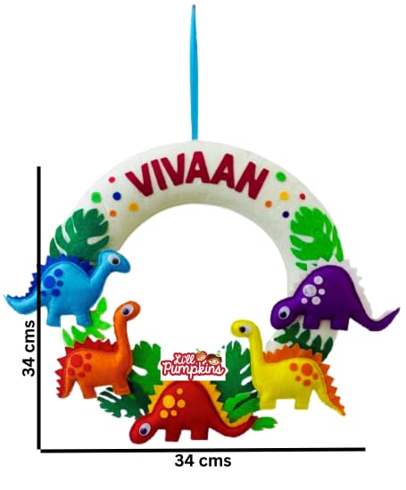 Li'll Pumpkins Dino Theme Personalized Name hanging, Color - Multi colors