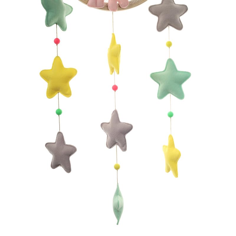 Li'll Pumpkins Unicorn Theme with stars Personalized name Hanging, Color - Pink Pastels