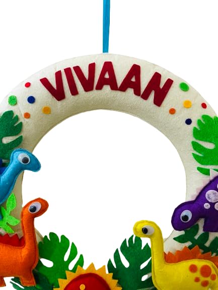 Li'll Pumpkins Dino Theme Personalized Name hanging, Color - Multi colors