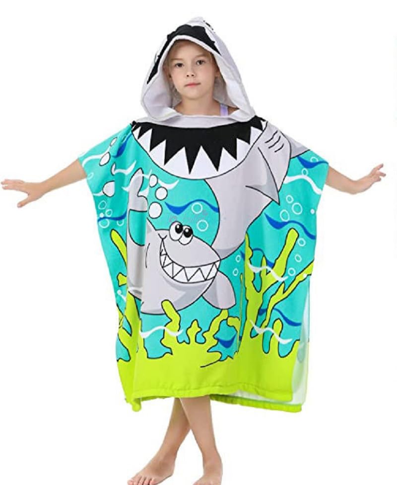 "Chomp & Play" Shark Adventure Hooded Bath Towel - Make Drying Off a Blast!