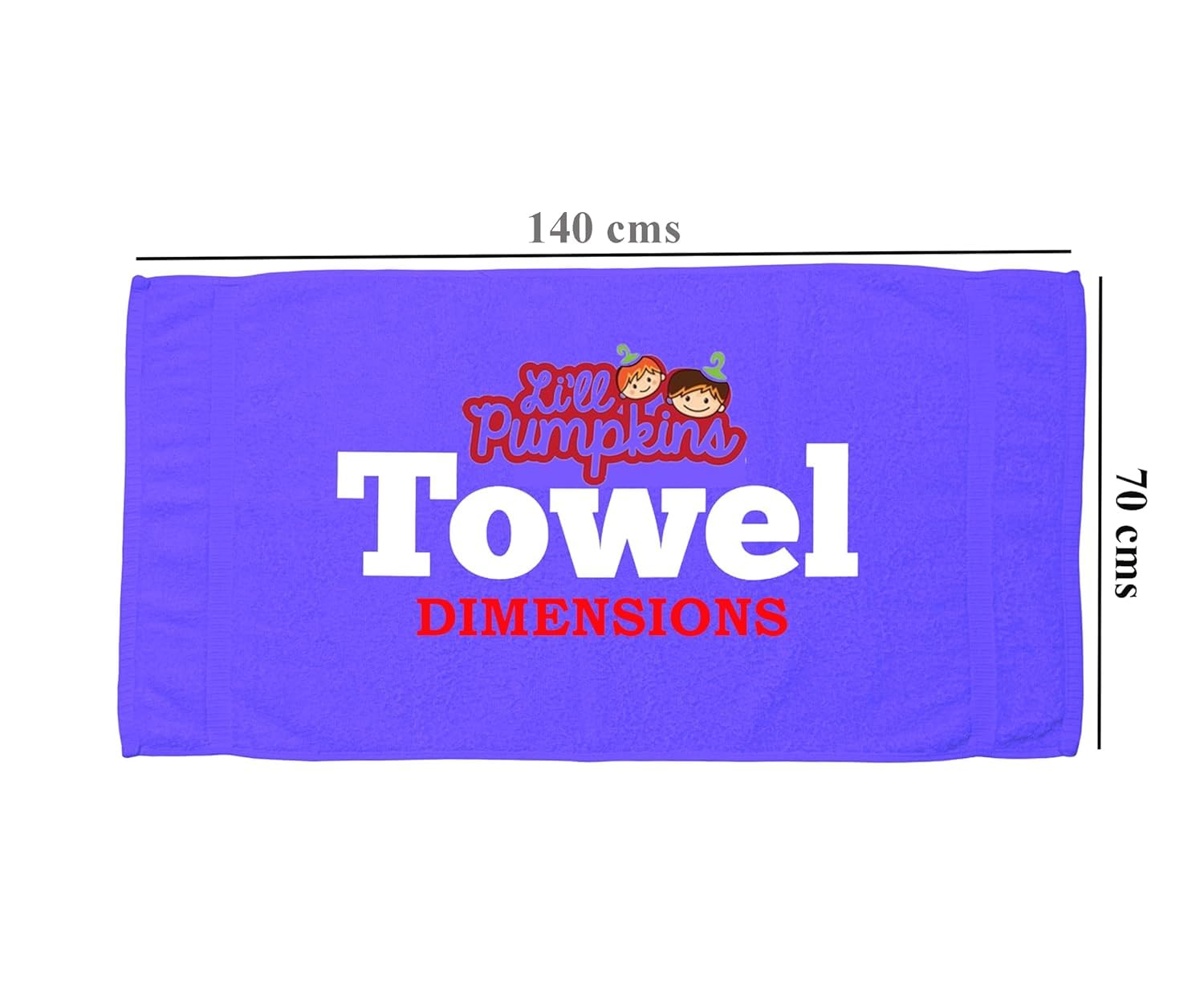 Li’ll Pumpkins Turtle Theme Personalized 100% cotton Bath Towel with NAME, 500 GSM quality (set of 1), Color- Sky Blue