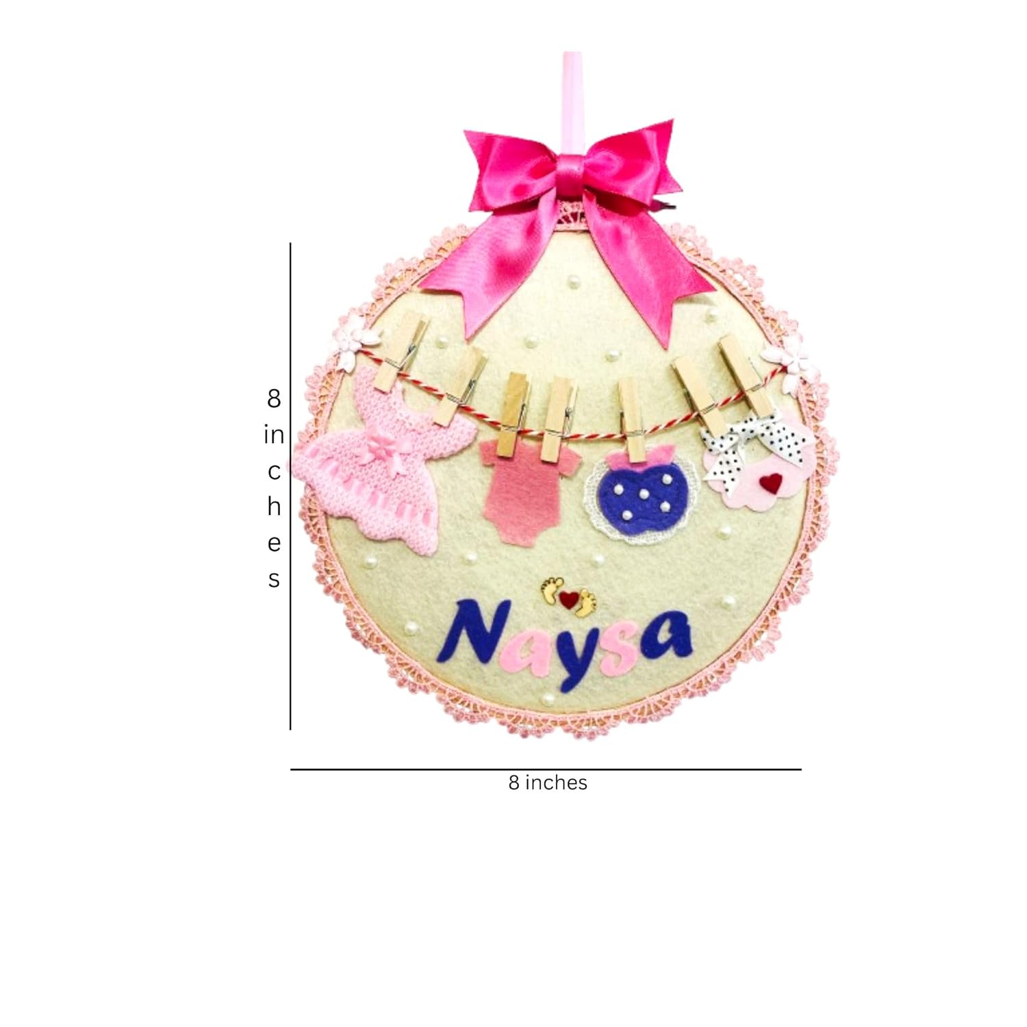 Li'll Pumpkins New Born Baby girl theme Name Hoop- Pink