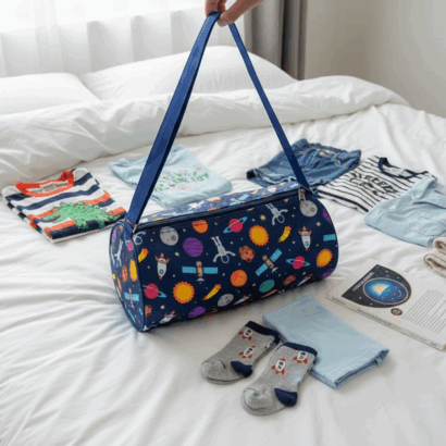 Li'll Pumpkins space printed swimming Duffle Bag for kids, Color- Blue