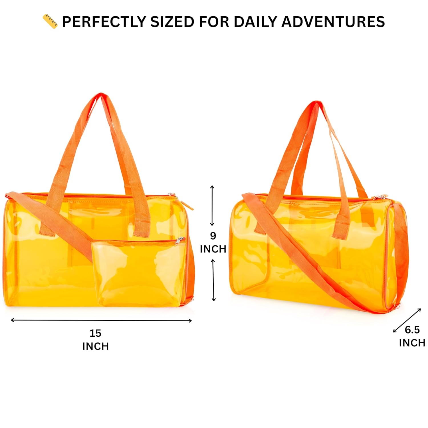 Neon Pop Clear Jelly Duffle & Pouch Set - Your Go-To for Style & Function!