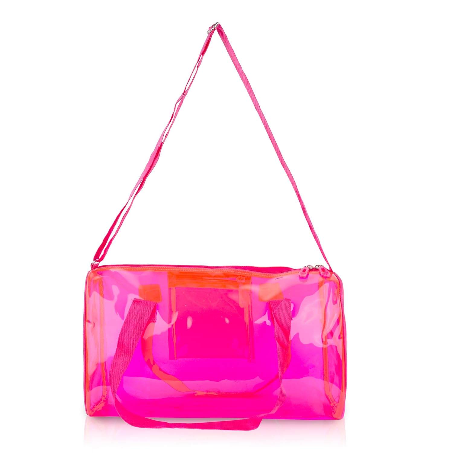 Neon Pop Clear Jelly Duffle & Pouch Set - Your Go-To for Style & Function!